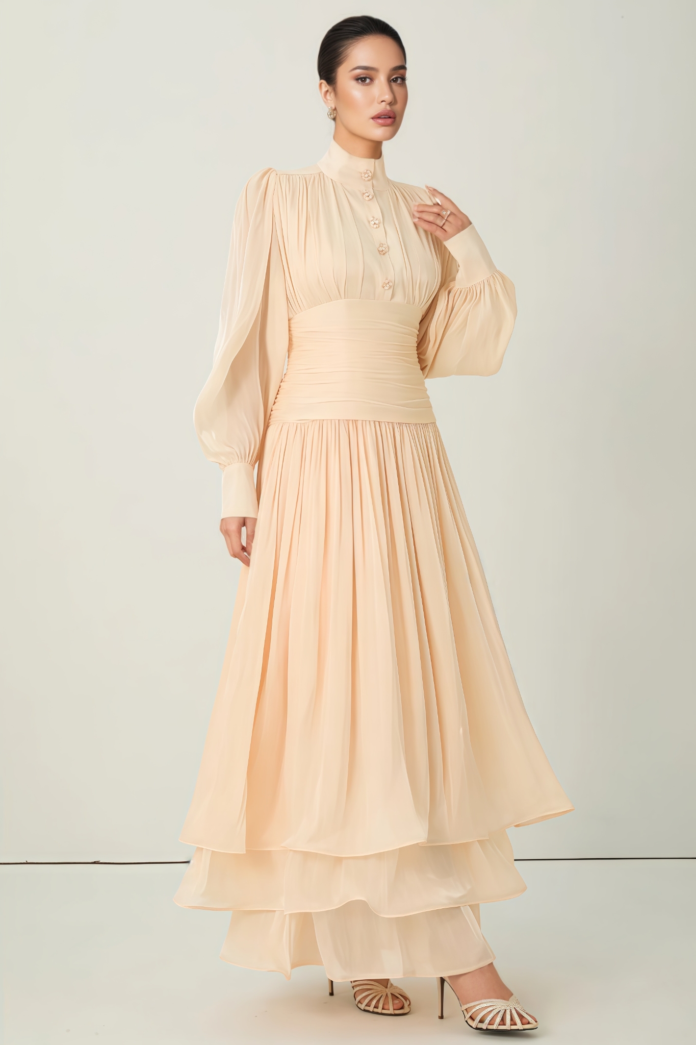 Jothan High Neck Pleated Maxi Dress