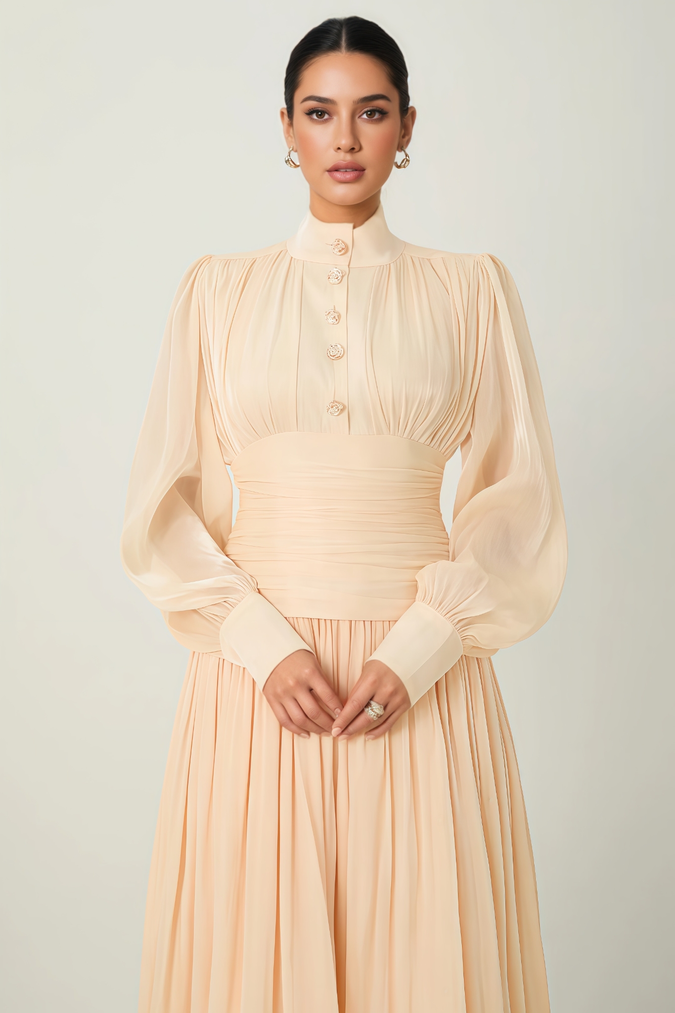 Jothan High Neck Pleated Maxi Dress