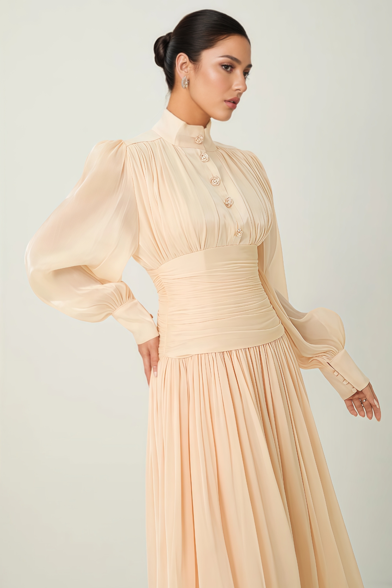 Jothan High Neck Pleated Maxi Dress