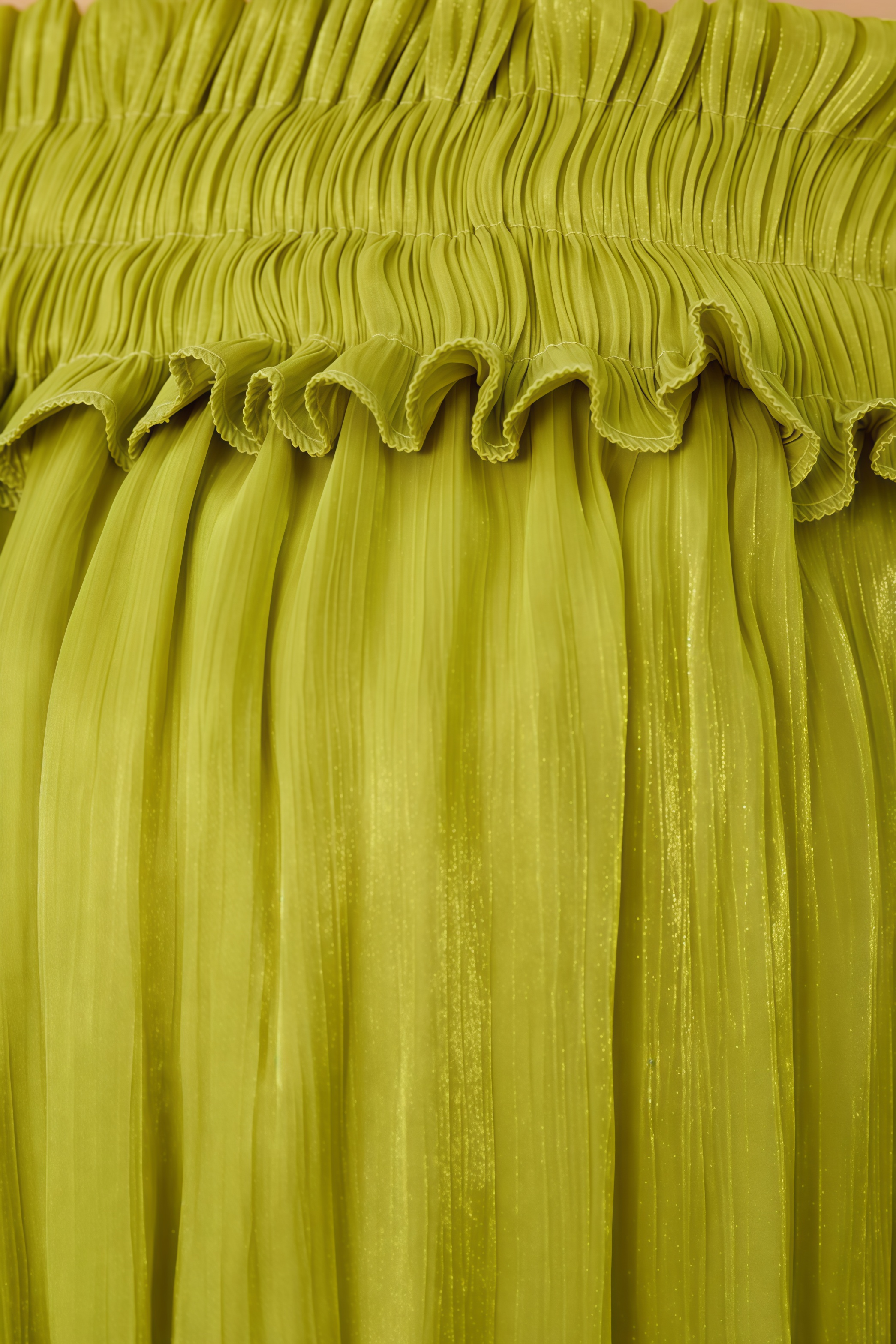 Broklin Green Off Shoulder Ruffle Mini Dress