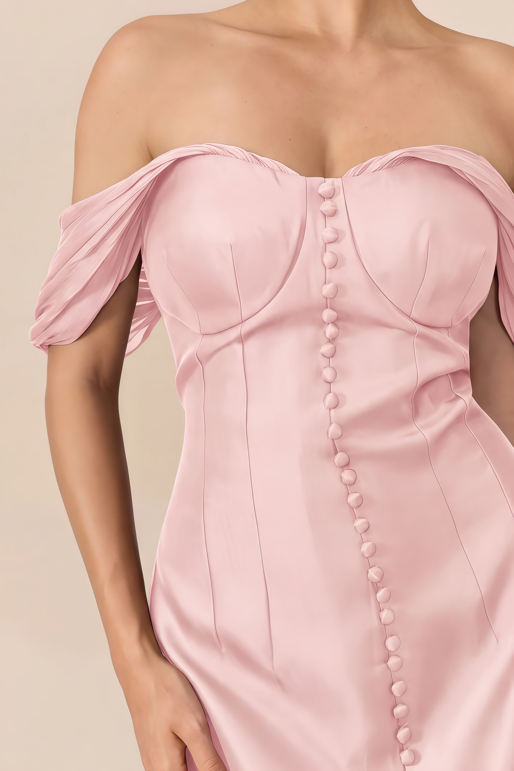 Sinsley Pink Off The Shoulder Mini Dress