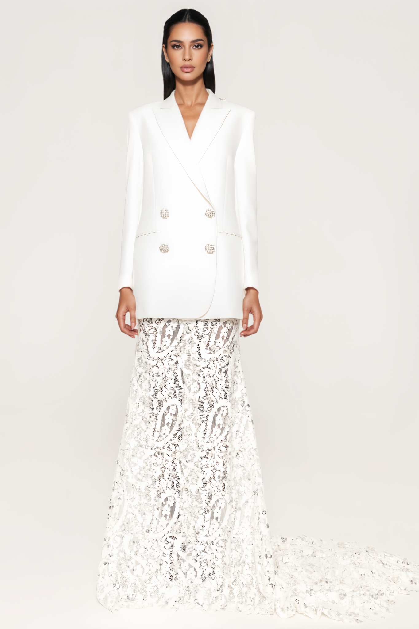 Kynancd Sequin Embellished Lace Maxi Dress Set
