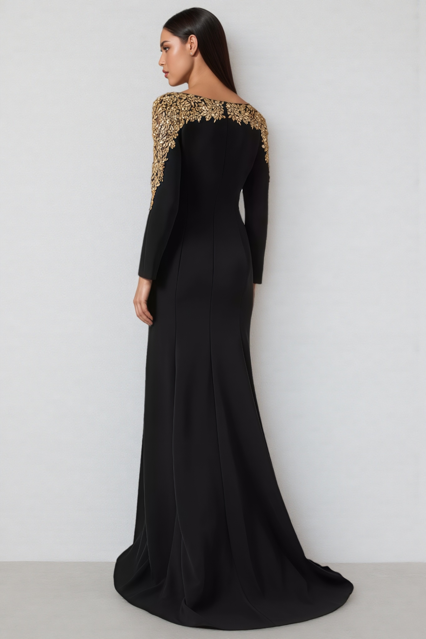Sibyl Black Long Sleeve Sequin Maxi Dress