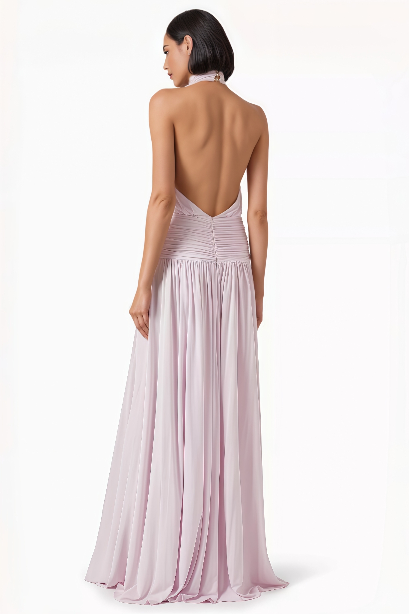 Fanor Pink Backless Slit Maxi Dress