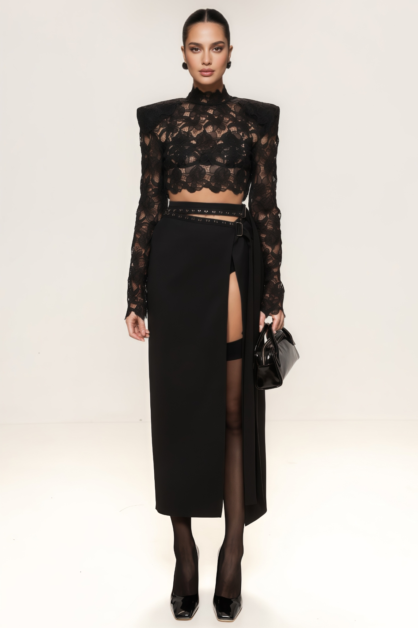Amanr Long Sleeve Lace Top Maxi Dress Set