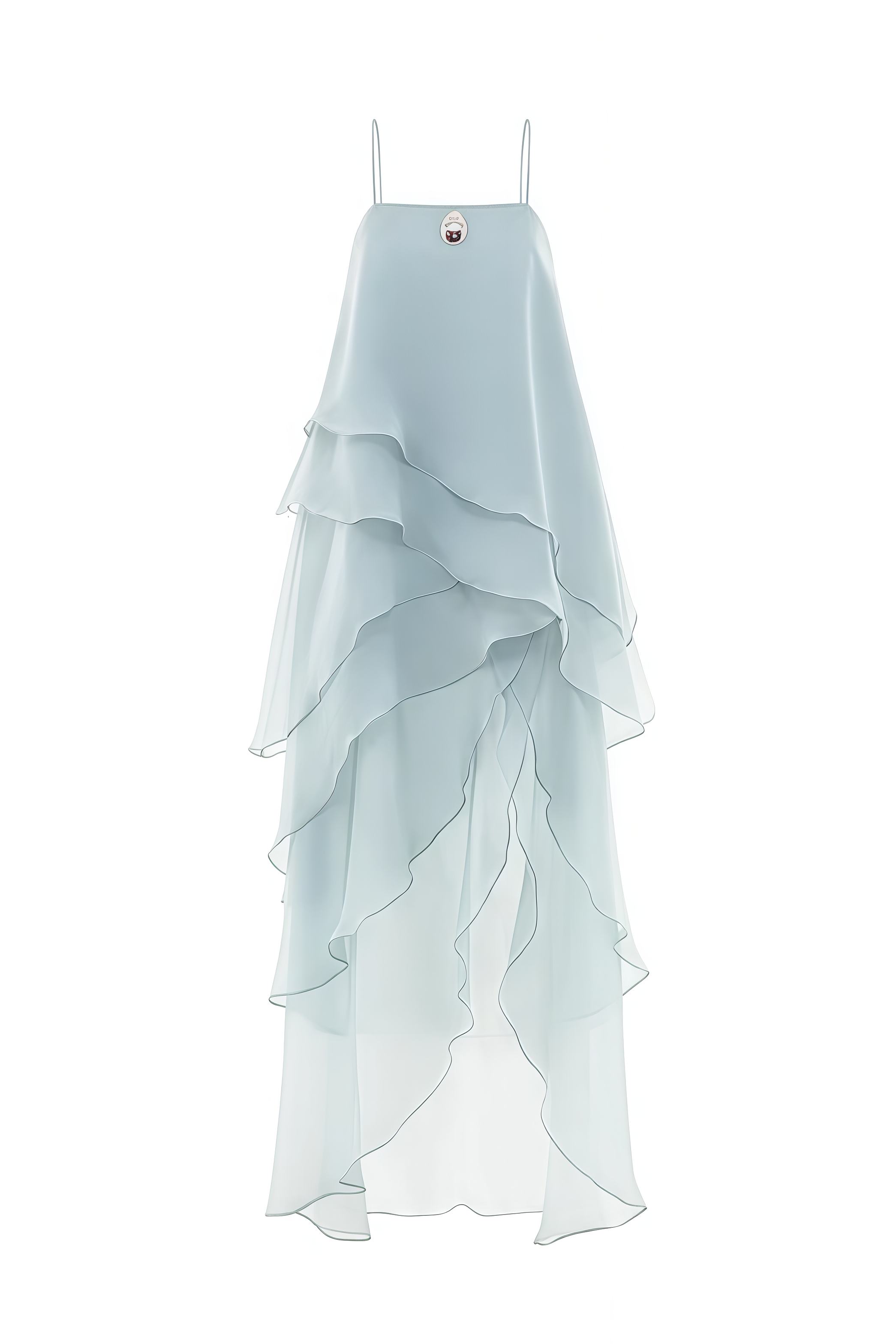 Soget Blue Halter Ruffled Maxi Dress