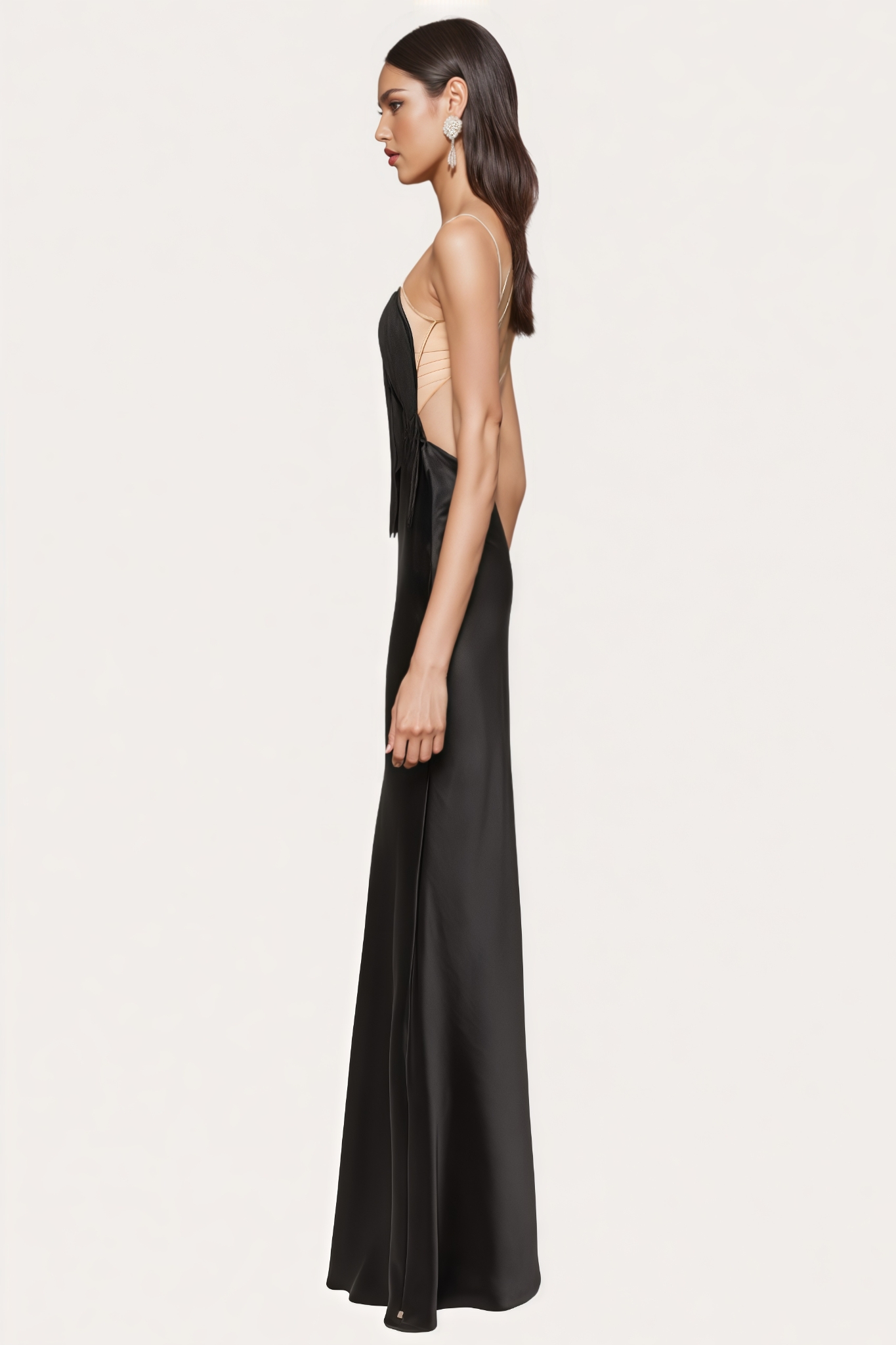 Alxrnder Fringed Strapless Mermaid Maxi Dress