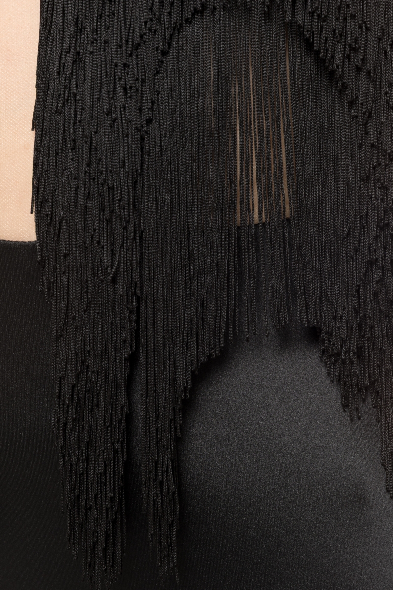 Alxrnder Fringed Strapless Mermaid Maxi Dress