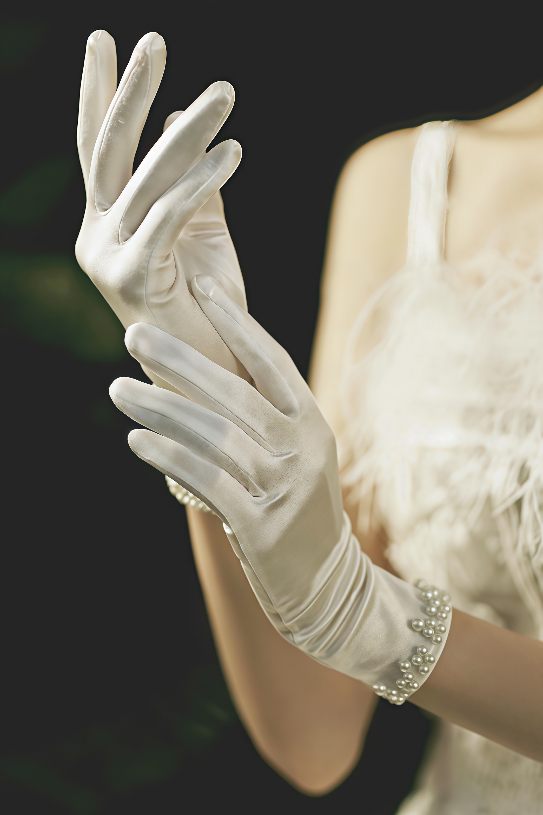 Drelf White Pearl Gloves