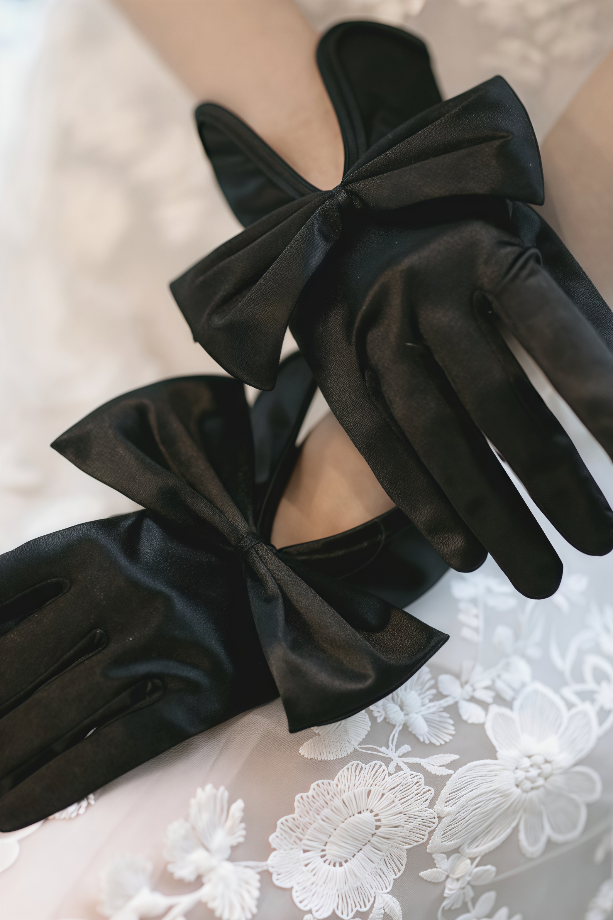 Garilt Black Bow Gloves