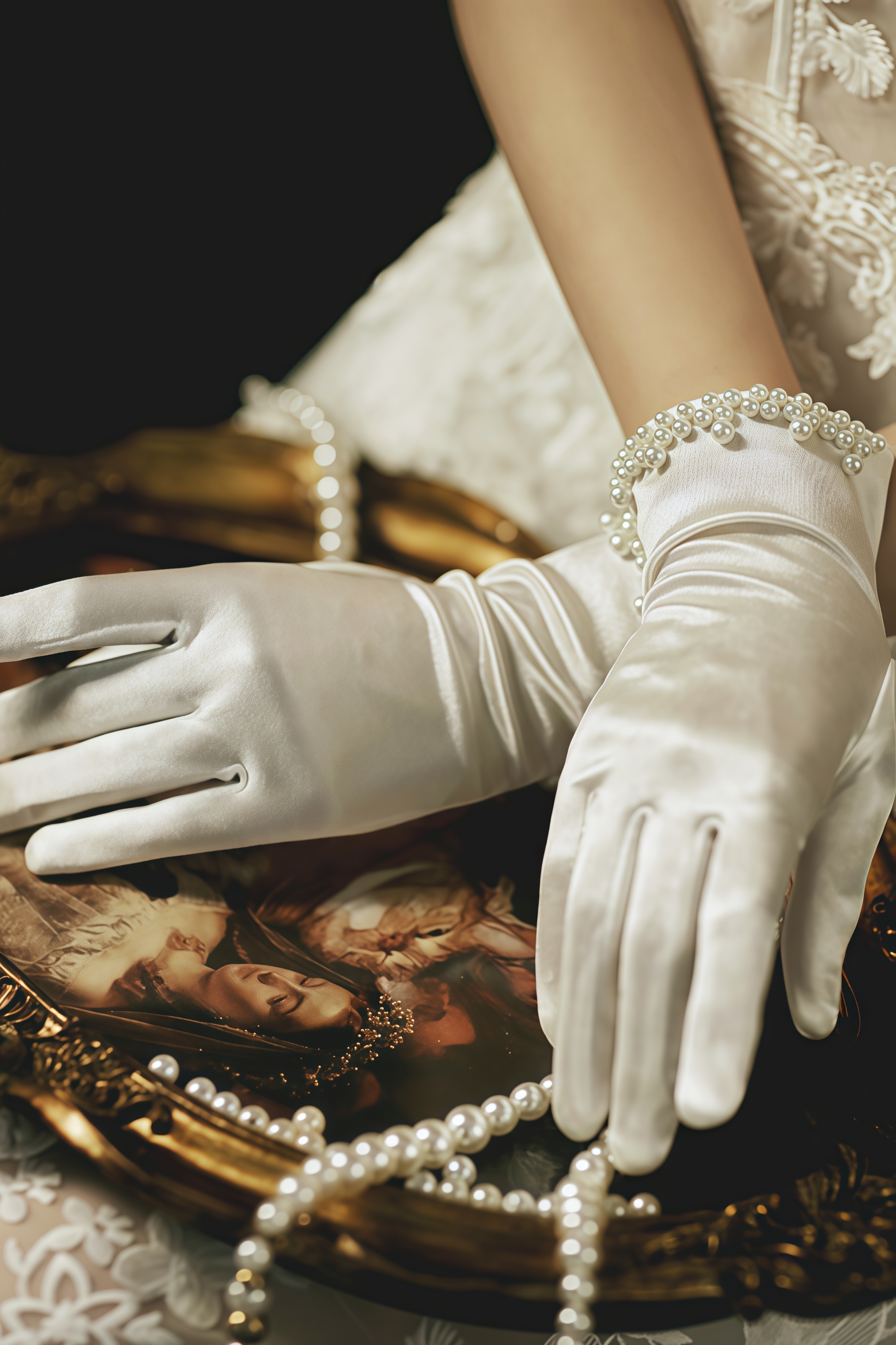 Drelf White Pearl Gloves