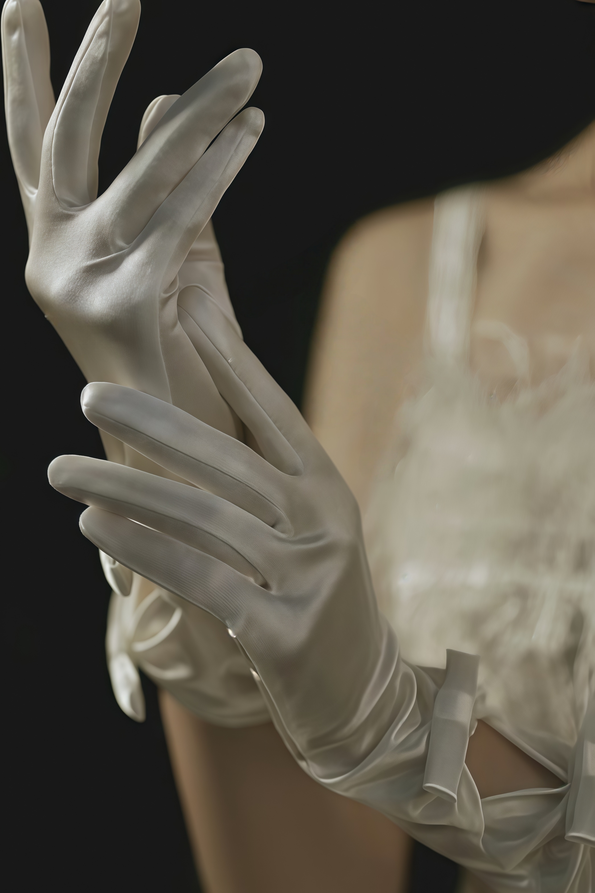 Farit White Double Butterfly Gloves