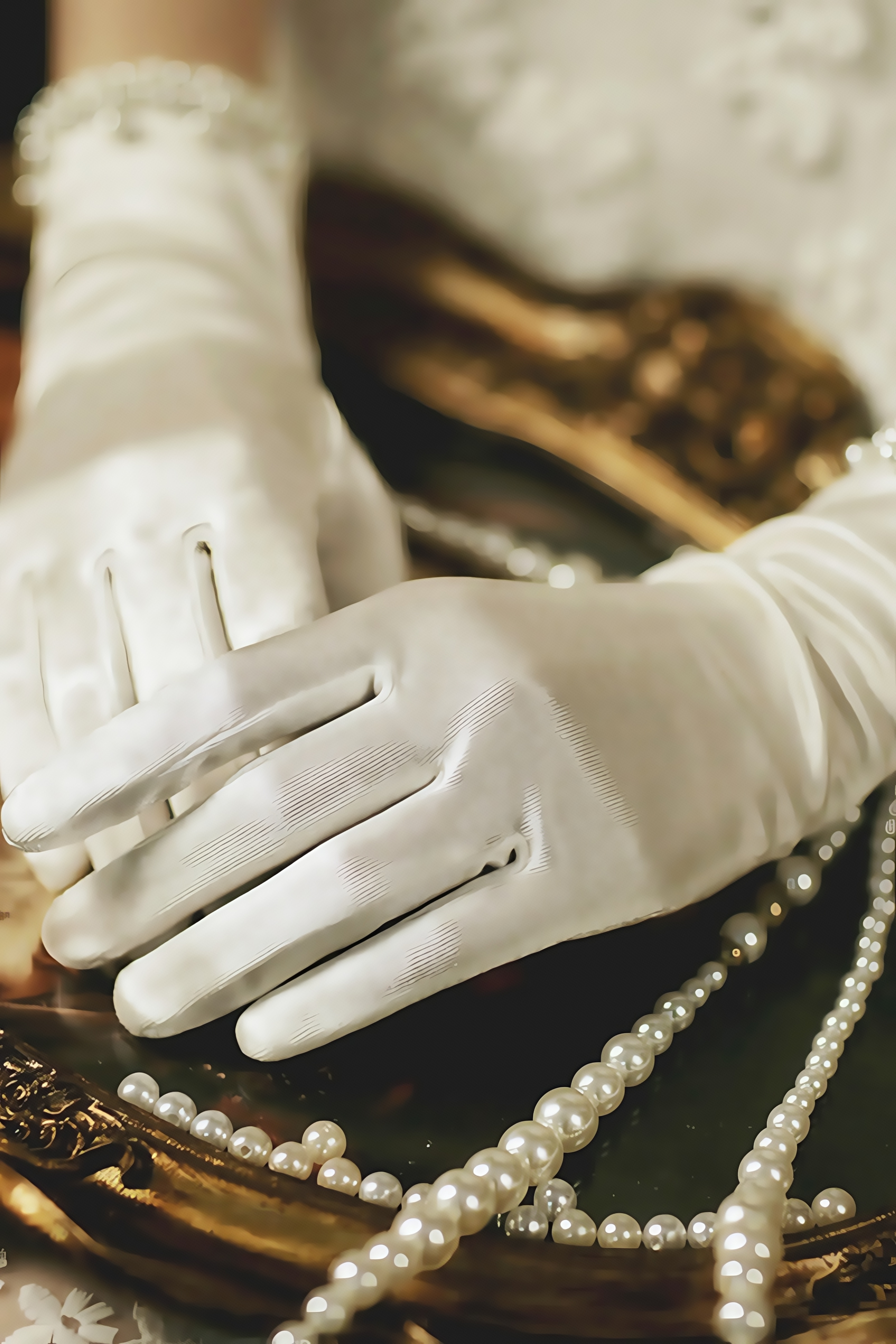 Drelf White Pearl Gloves