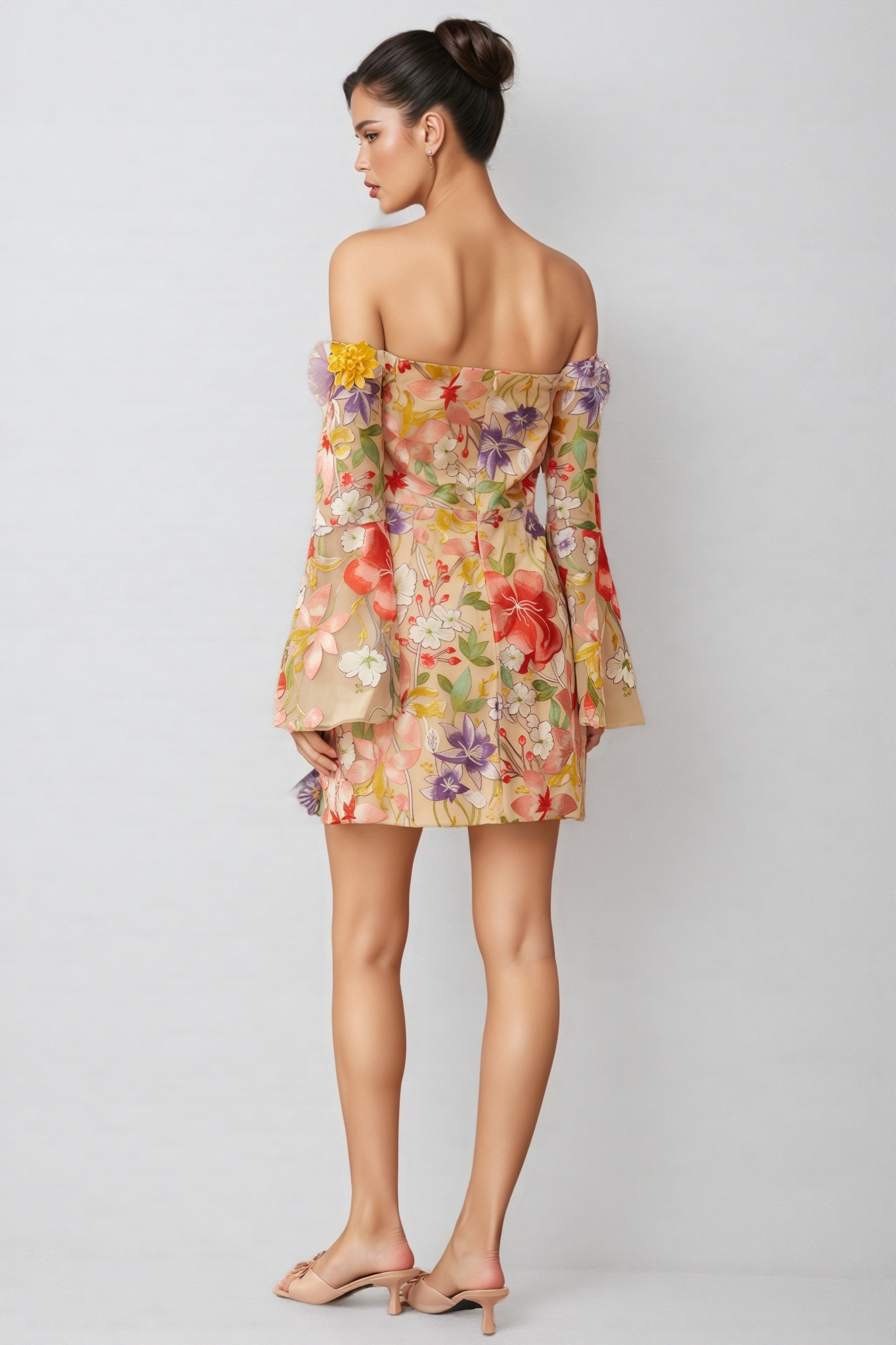 Birtin Floral Embroidered Tulle Mini Dress