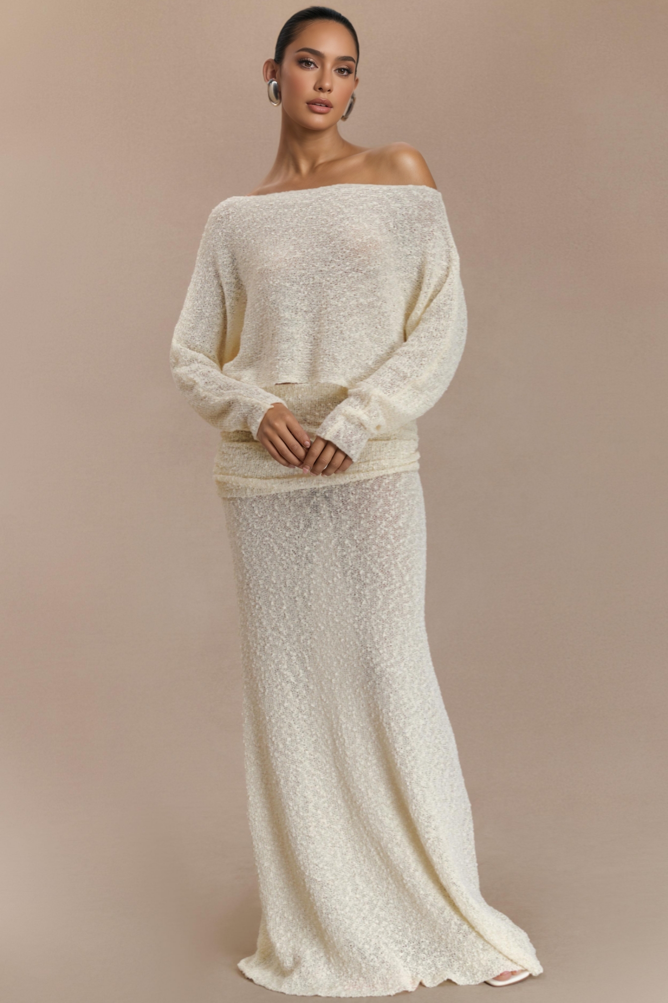 Josephine Ruched Knit Maxi Dress Set