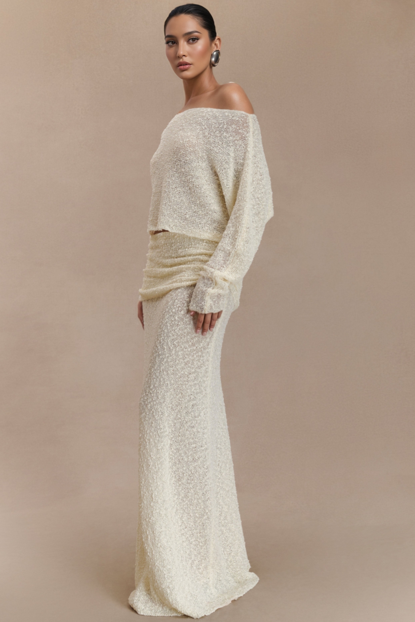 Josephine Ruched Knit Maxi Dress Set
