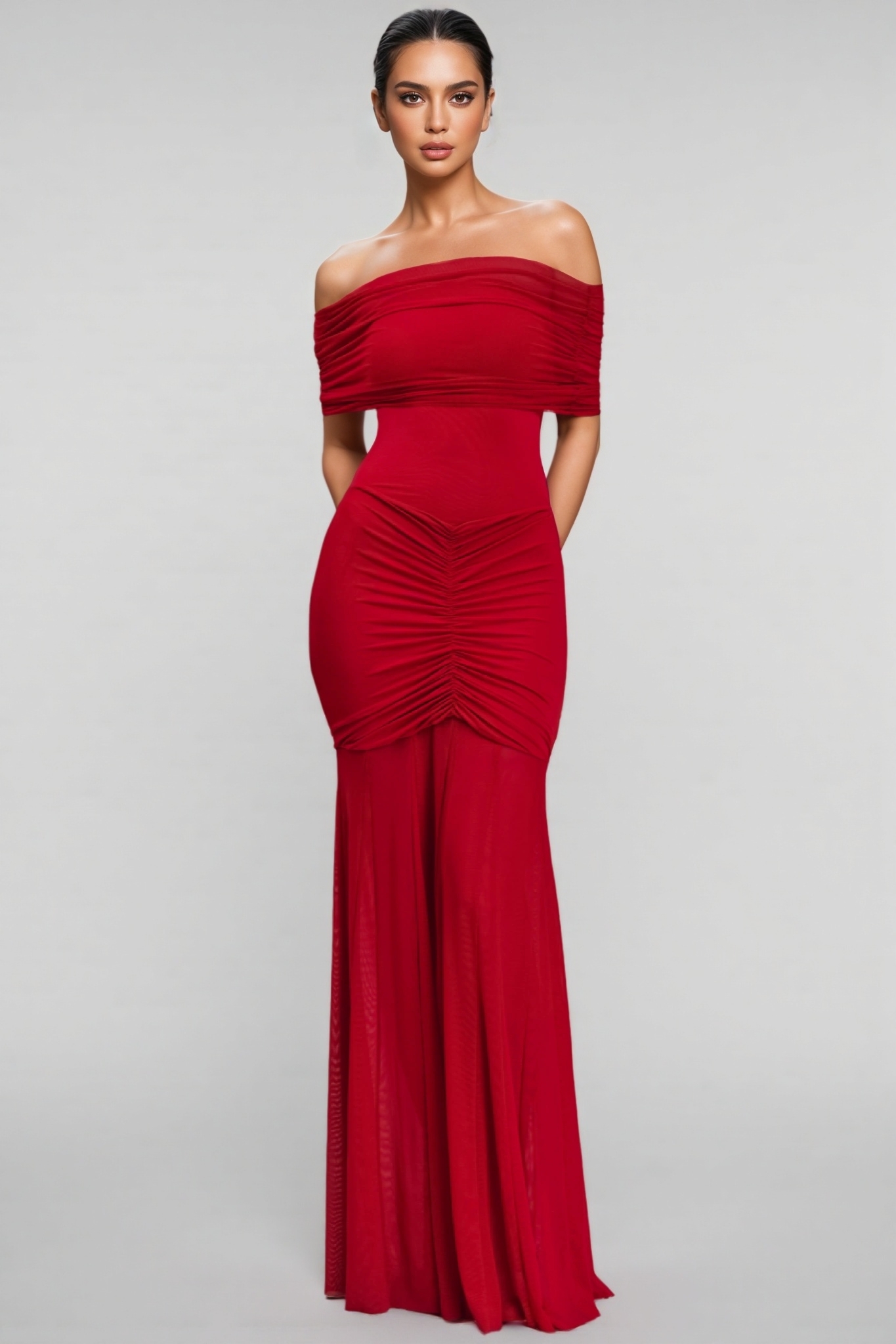 Silvia Strapless Mesh-panelled Dress