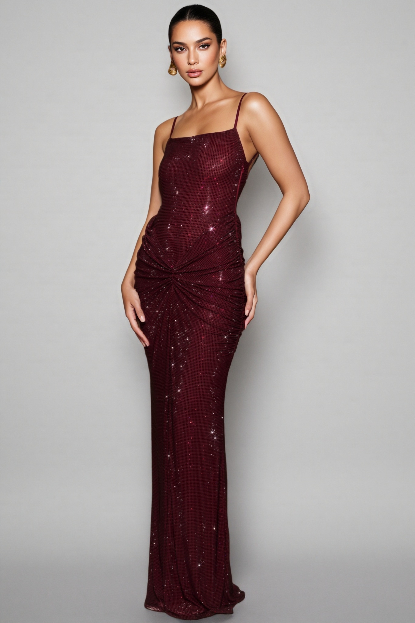 Ilver Red Diamante Maxi Dress 