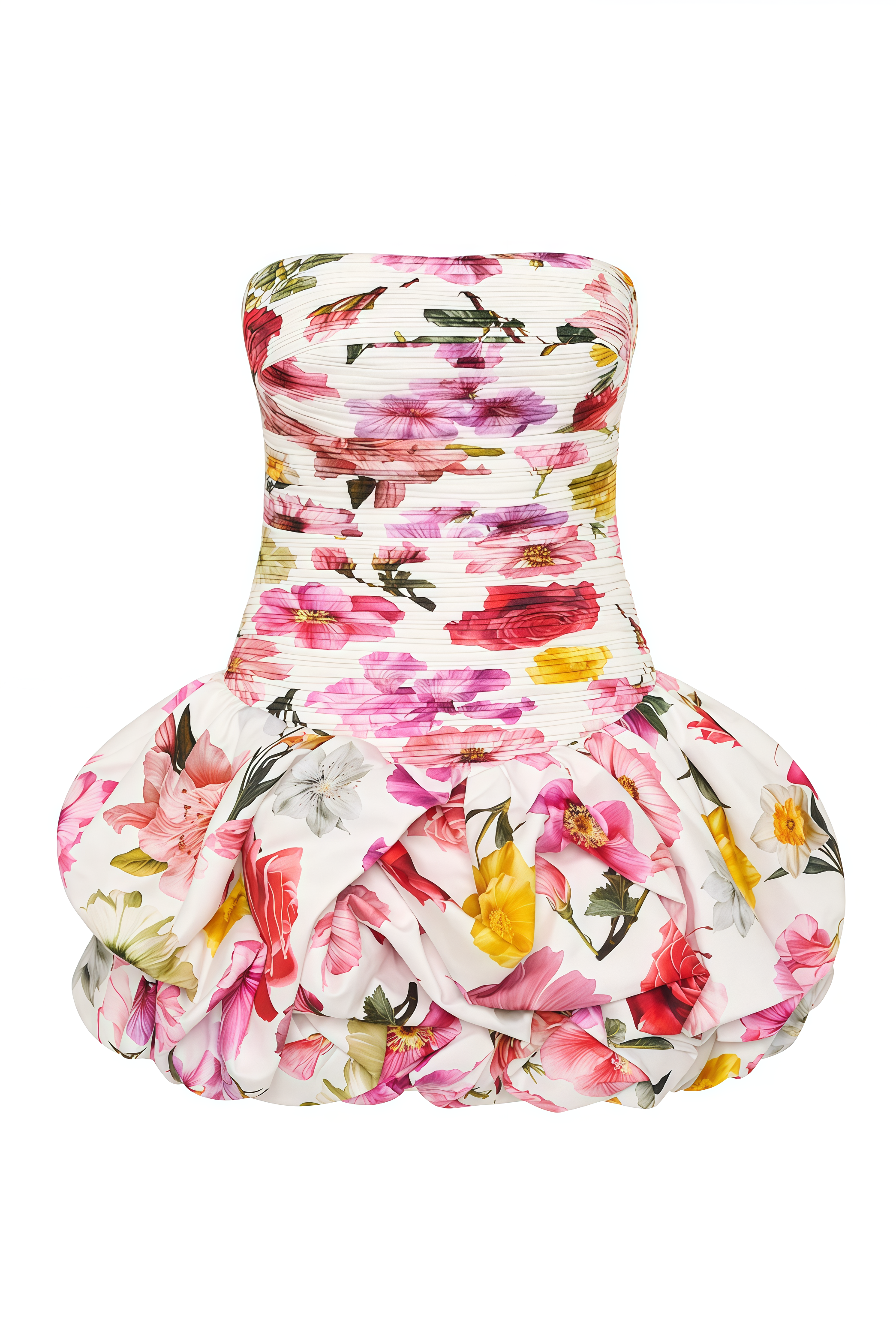 Ffien Strapless Floral Mini Dress