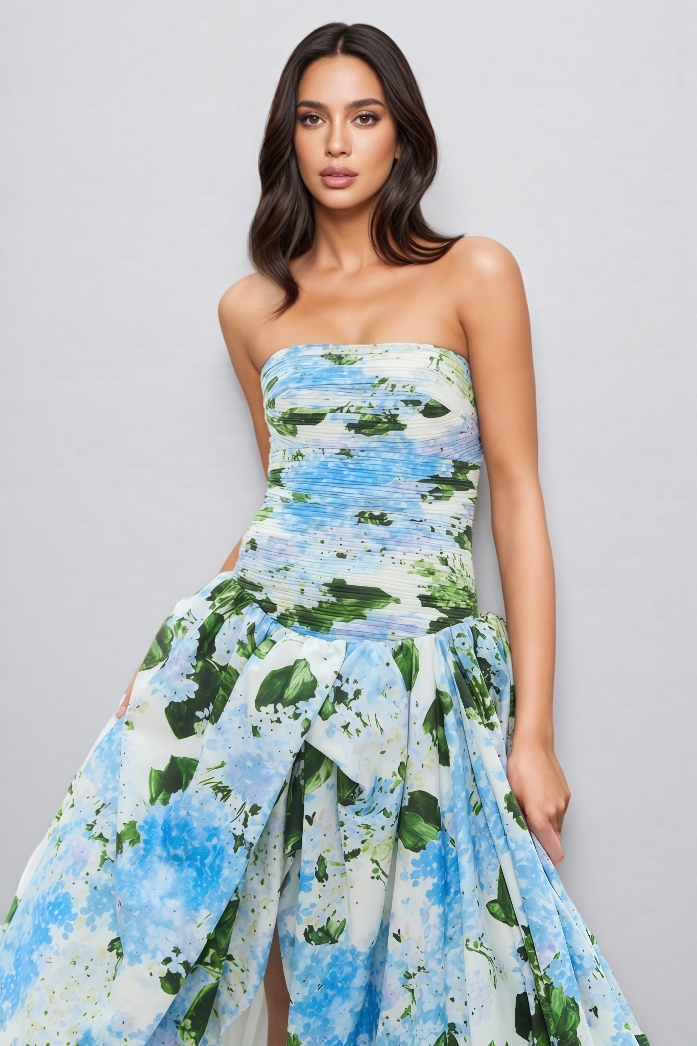 Maureen Printed Sleeveless Split Maxi Dress