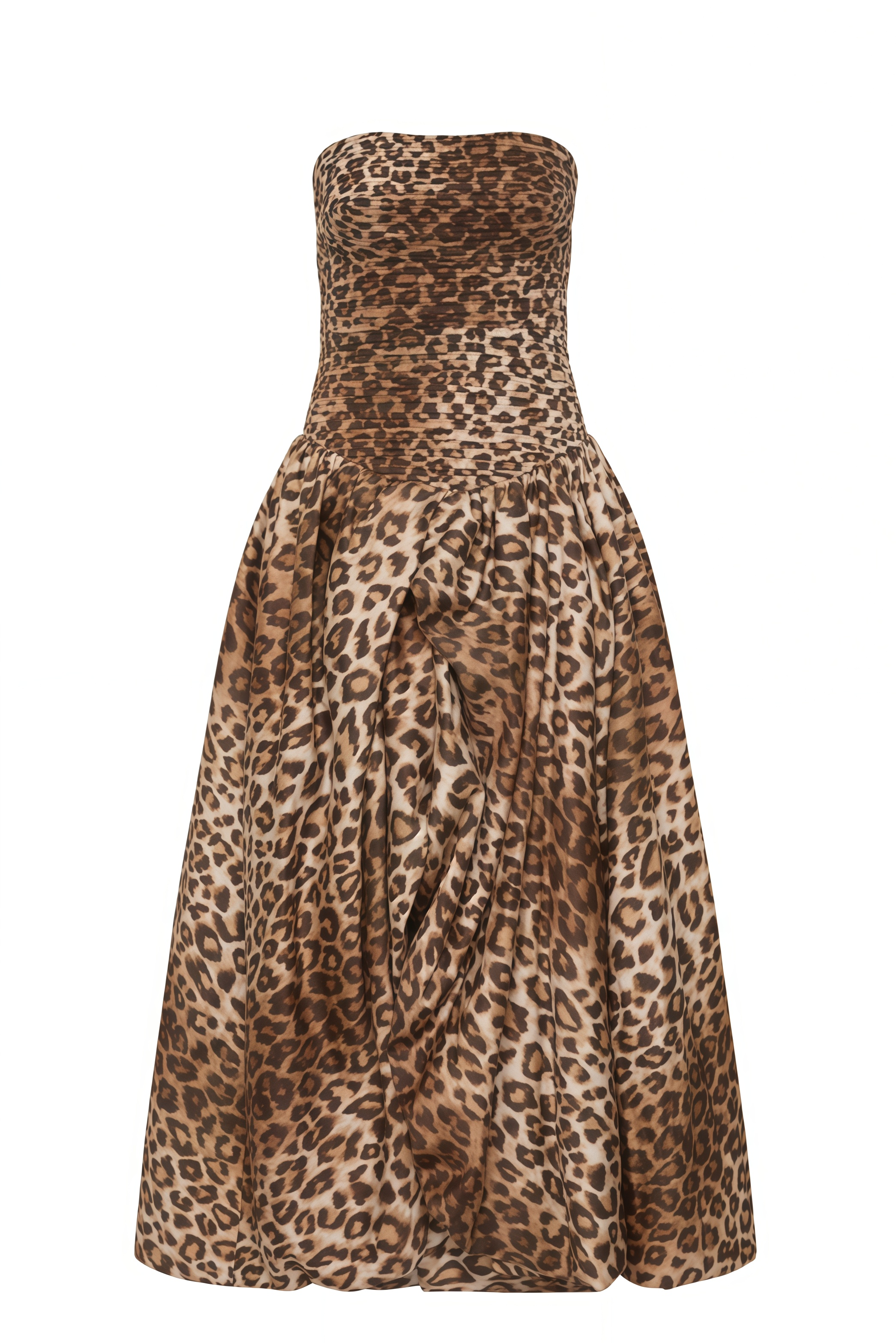 Rosbrt Strapless Printed Slit Maxi Dress