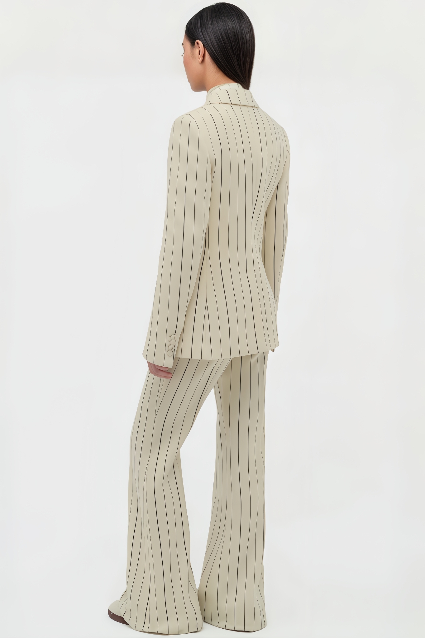 Yvierty Vertical Stripe Blazer Trouser Set