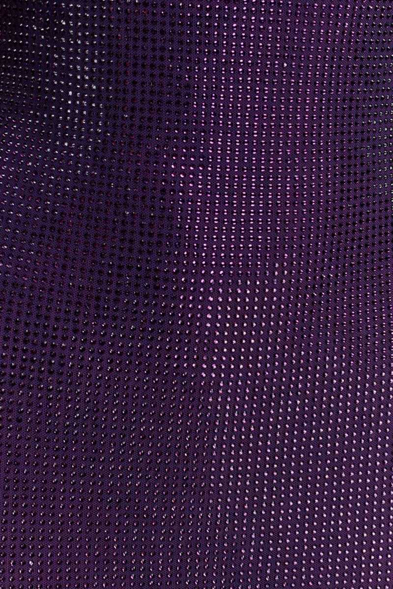 Fixelly Purple Fishtail Halter Rhinestone Maxi Dress