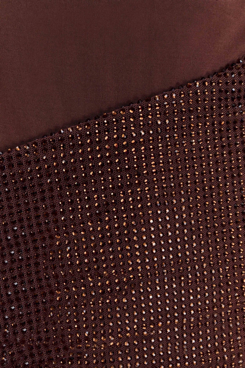 Thirae Brown Diamante Mini Dress