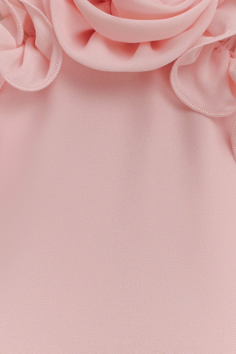 Baffren Pink 3D Floral Maxi Dress
