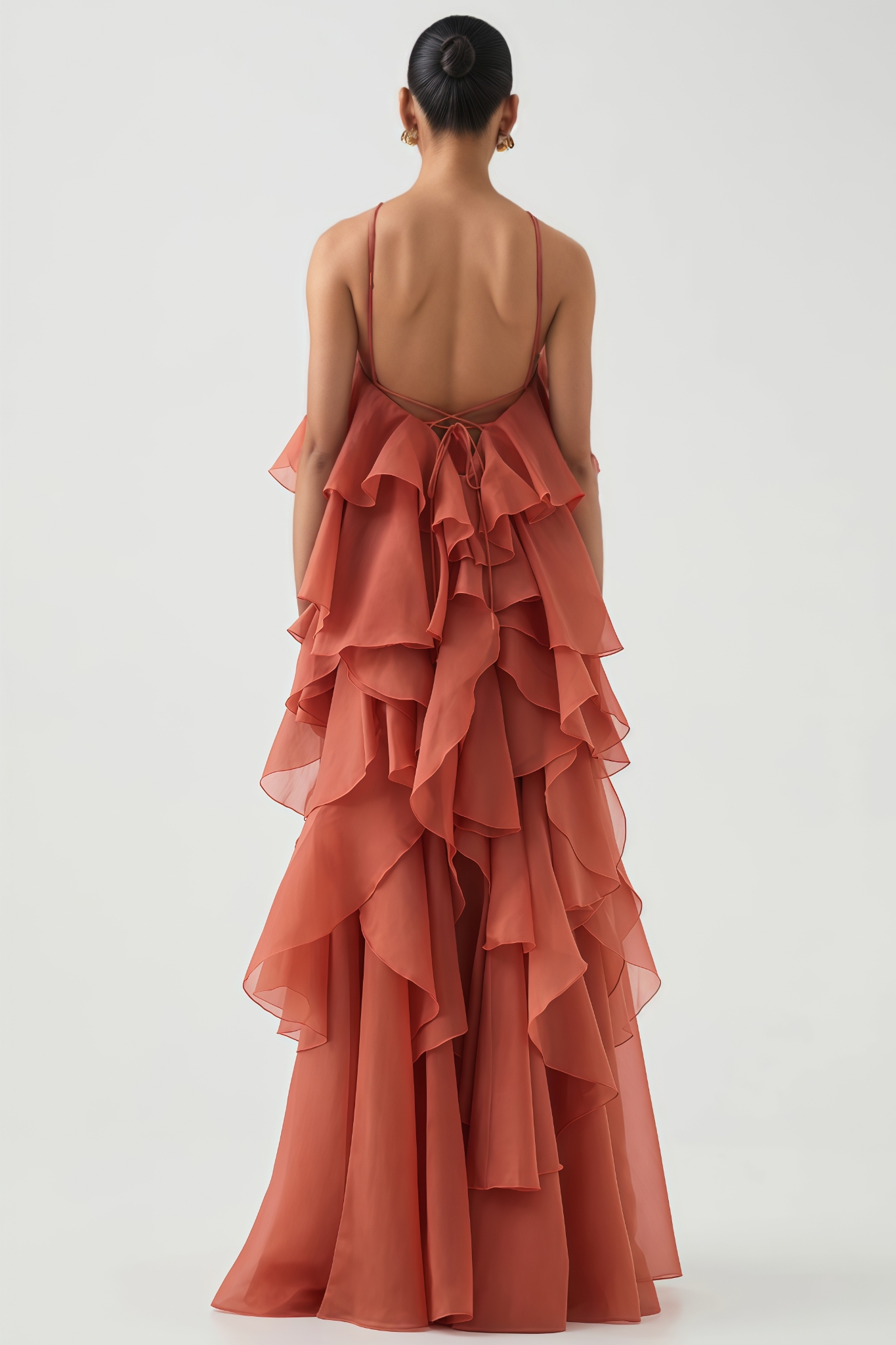 Unnoy Halter Neck 3D Flower Maxi Dress