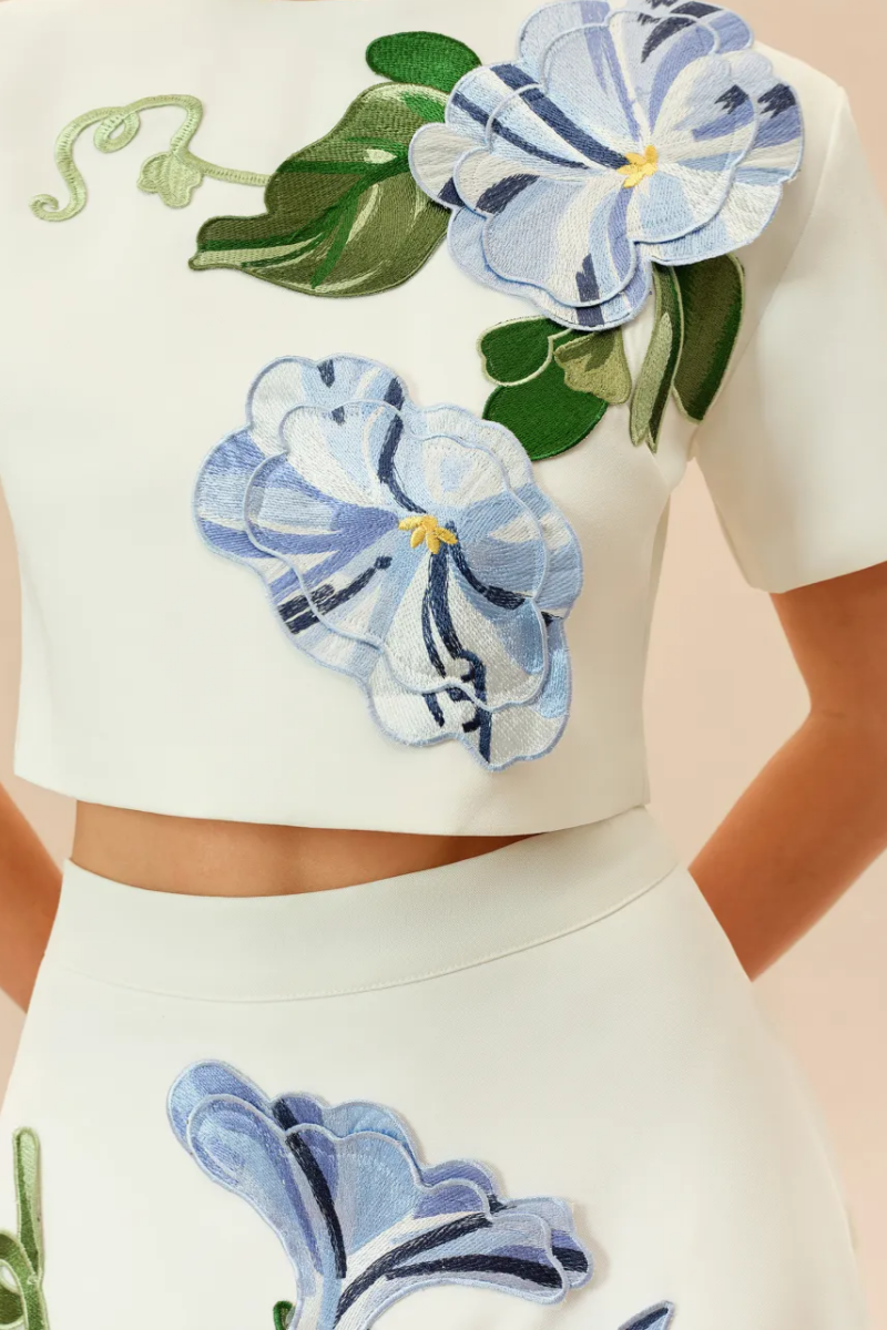 Tupert White Embroidery Maxi Dress Set