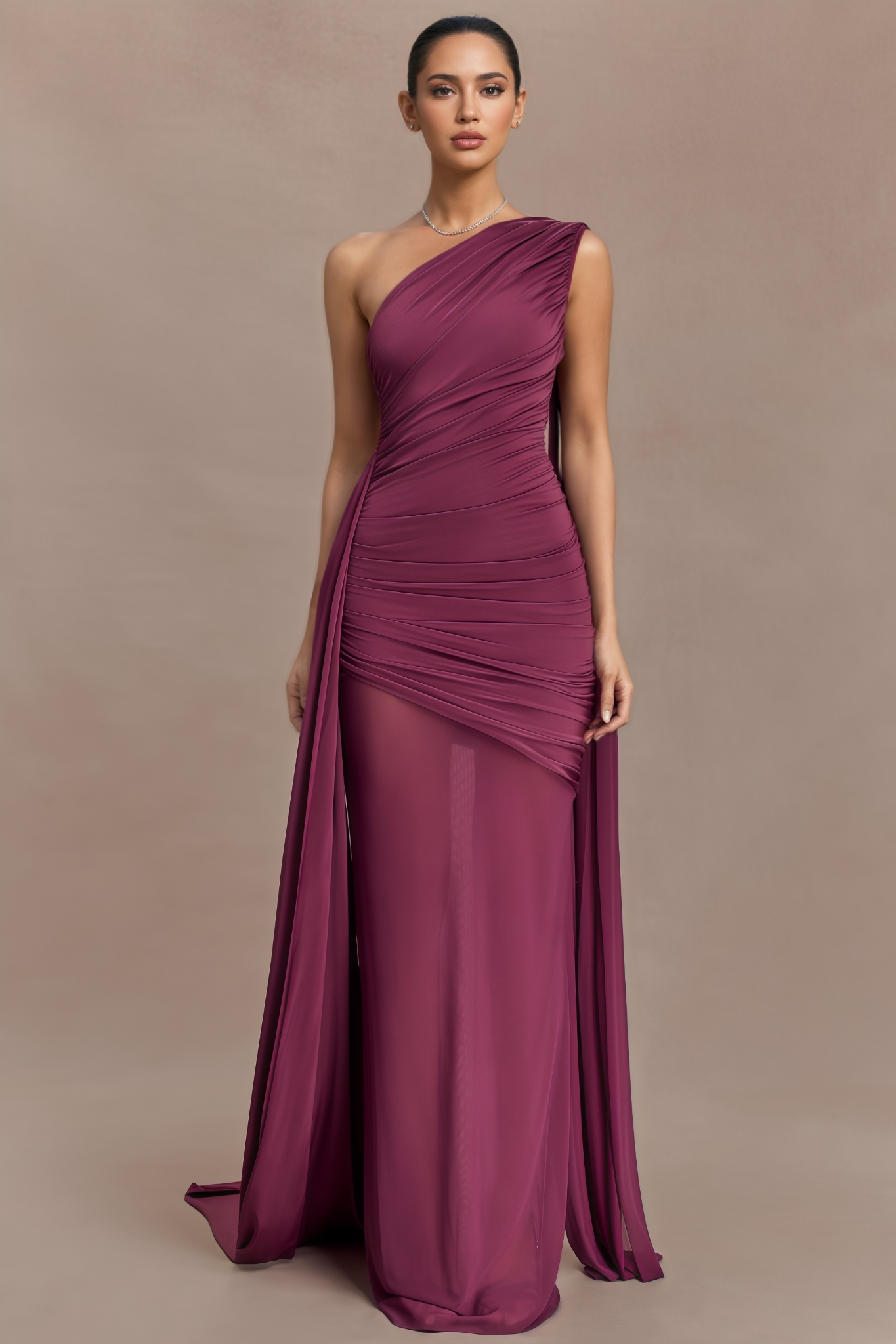 Betrict Red One Shoulder Maxi Dress