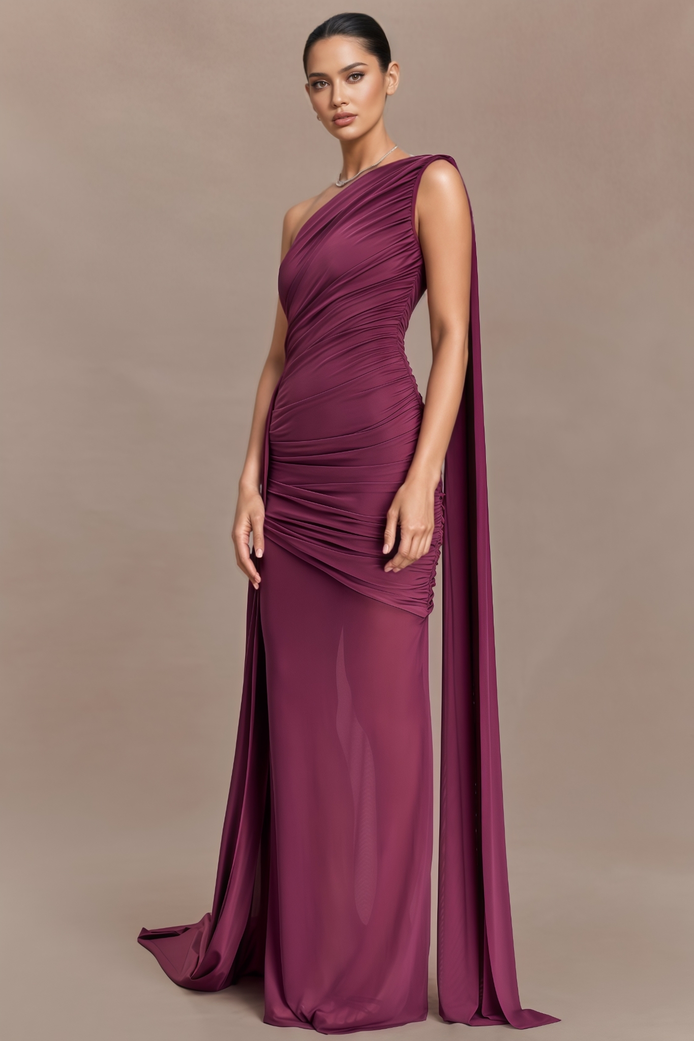 Betrict Red One Shoulder Maxi Dress