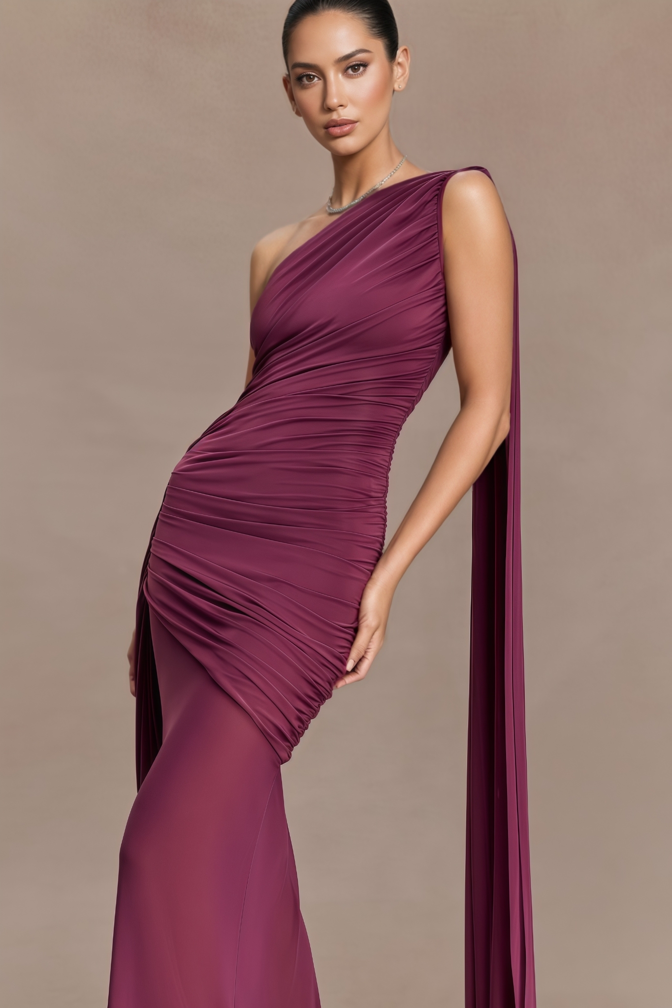 Betrict Red One Shoulder Maxi Dress