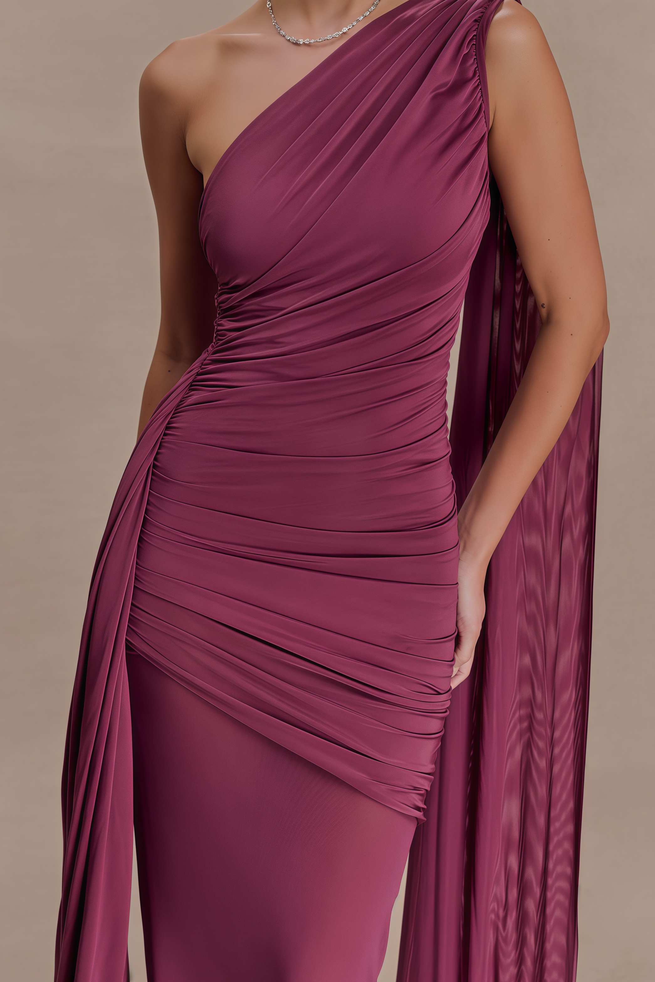 Betrict Red One Shoulder Maxi Dress