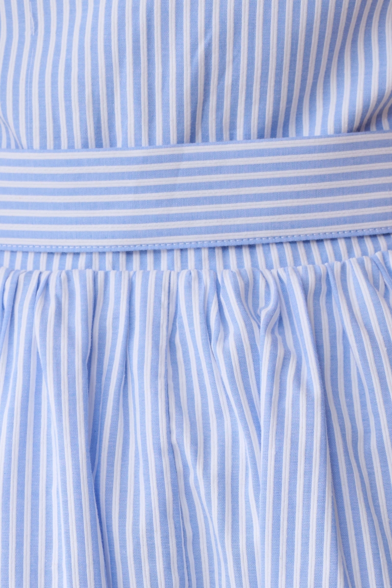 Eash Blue Collared Stripe Maxi Dress