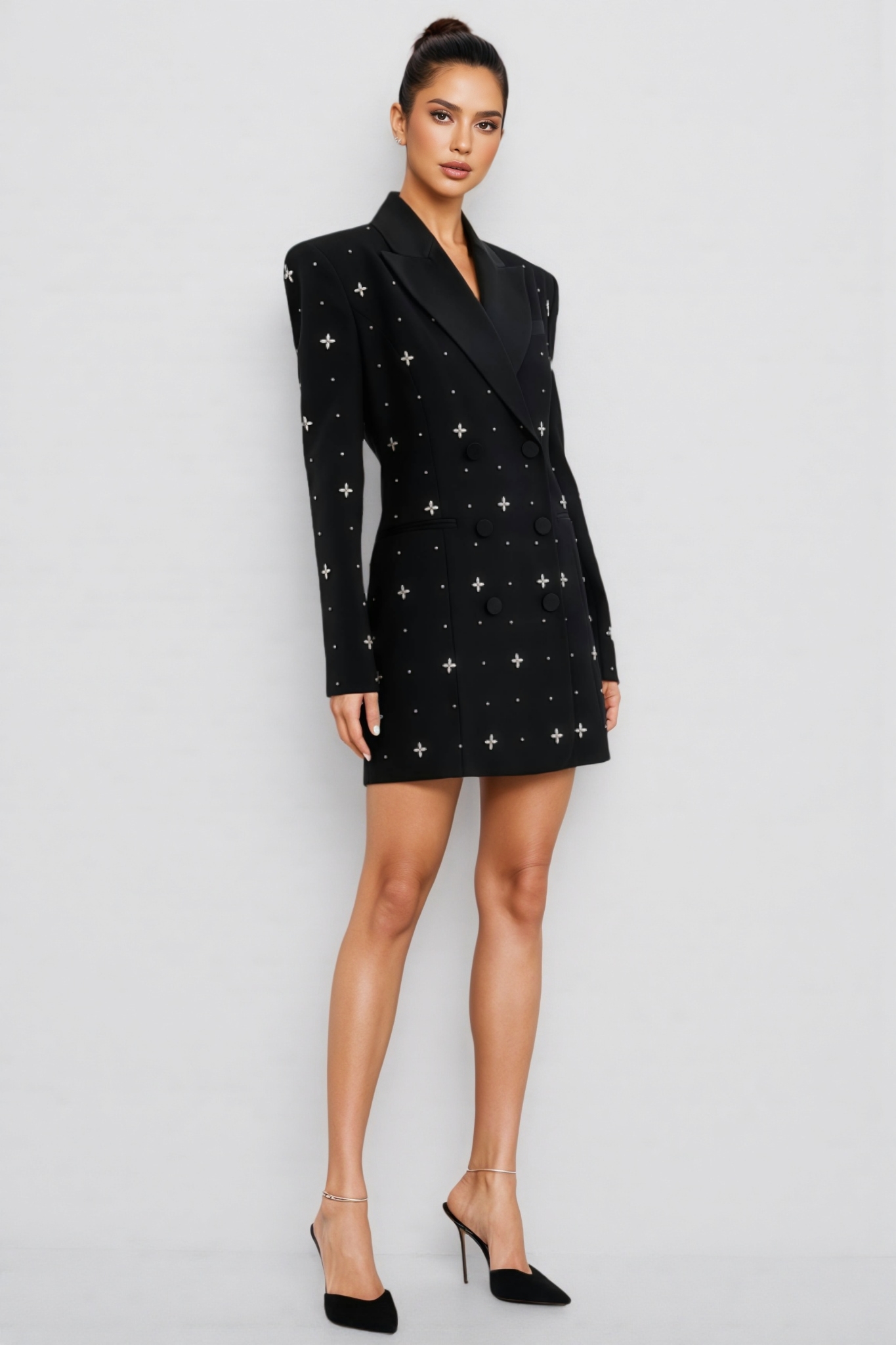 Morgane Beaded Rhinestone Embellished Mini Dress