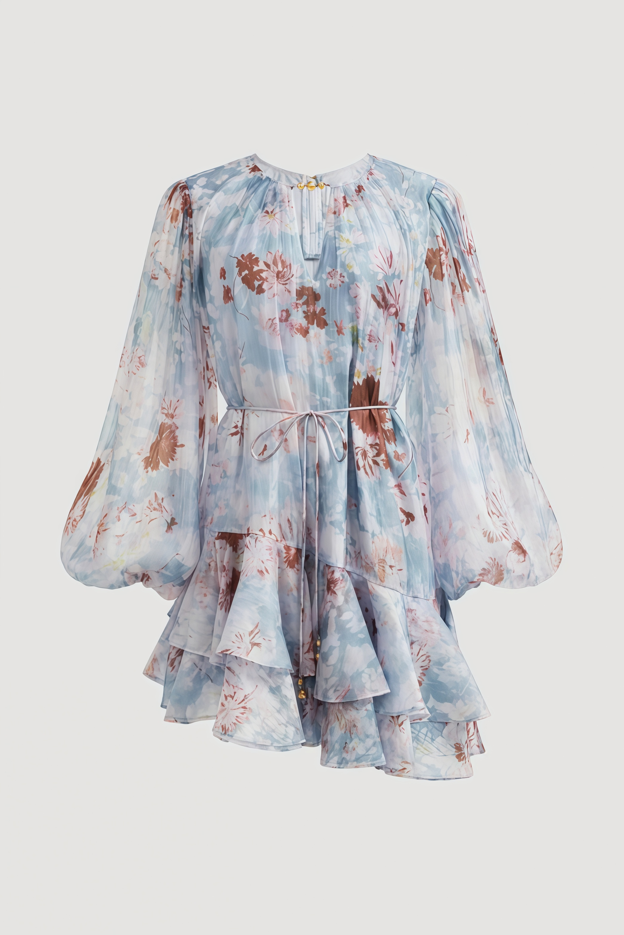 Huitan Long Sleeve Floral Mini Dress