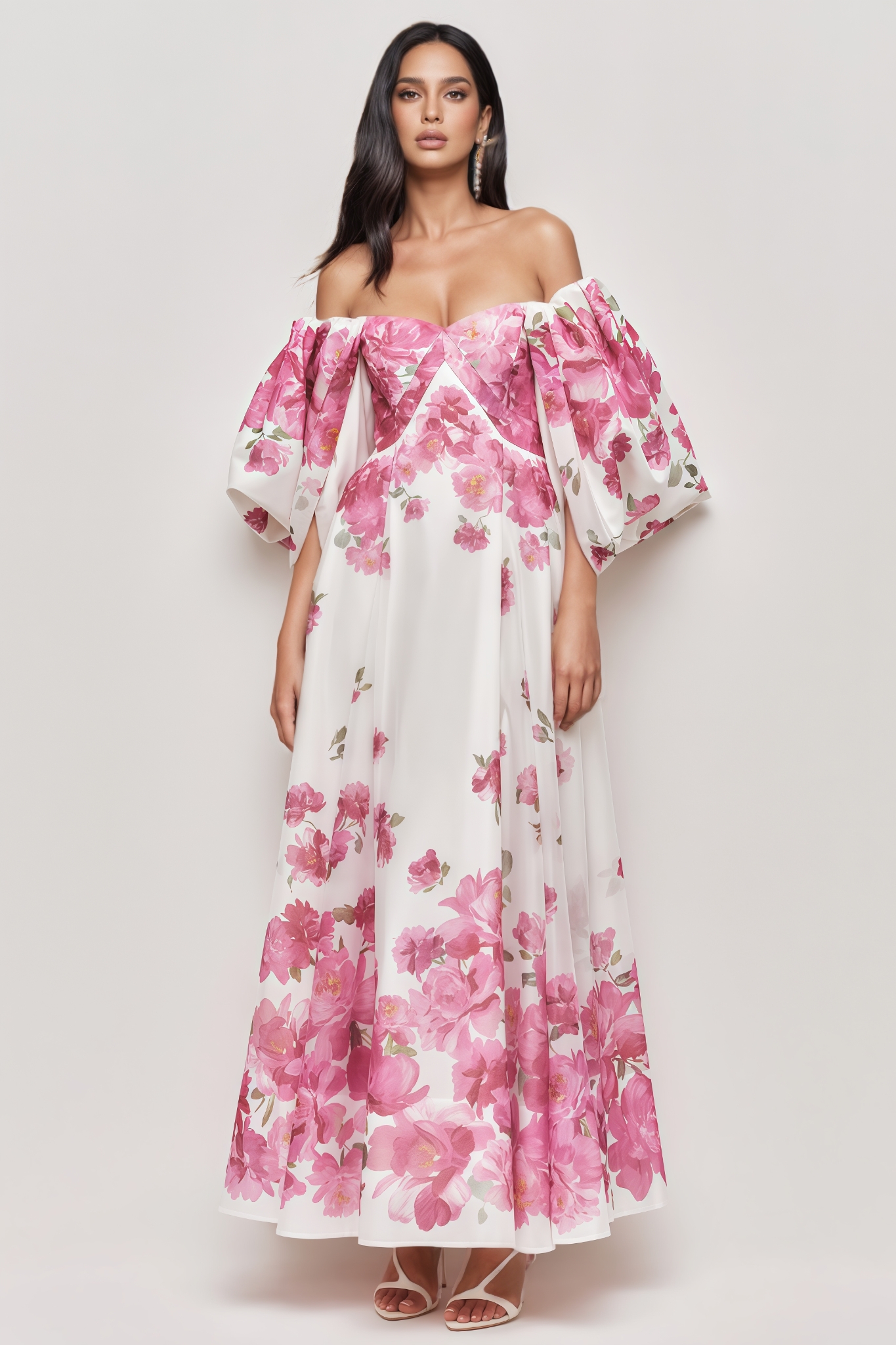 Valiyn Strapless Floral Maxi Dress