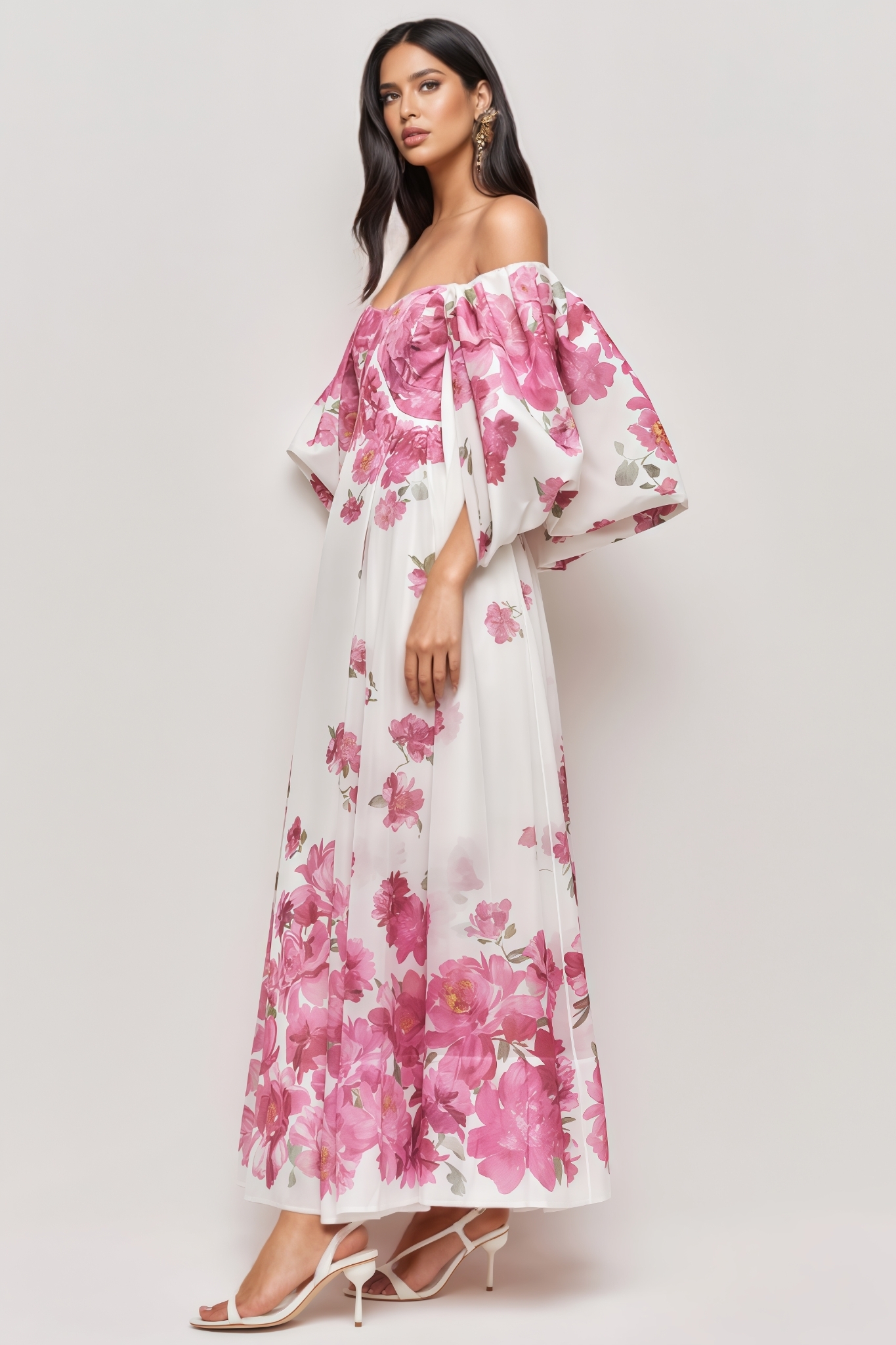 Valiyn Strapless Floral Maxi Dress
