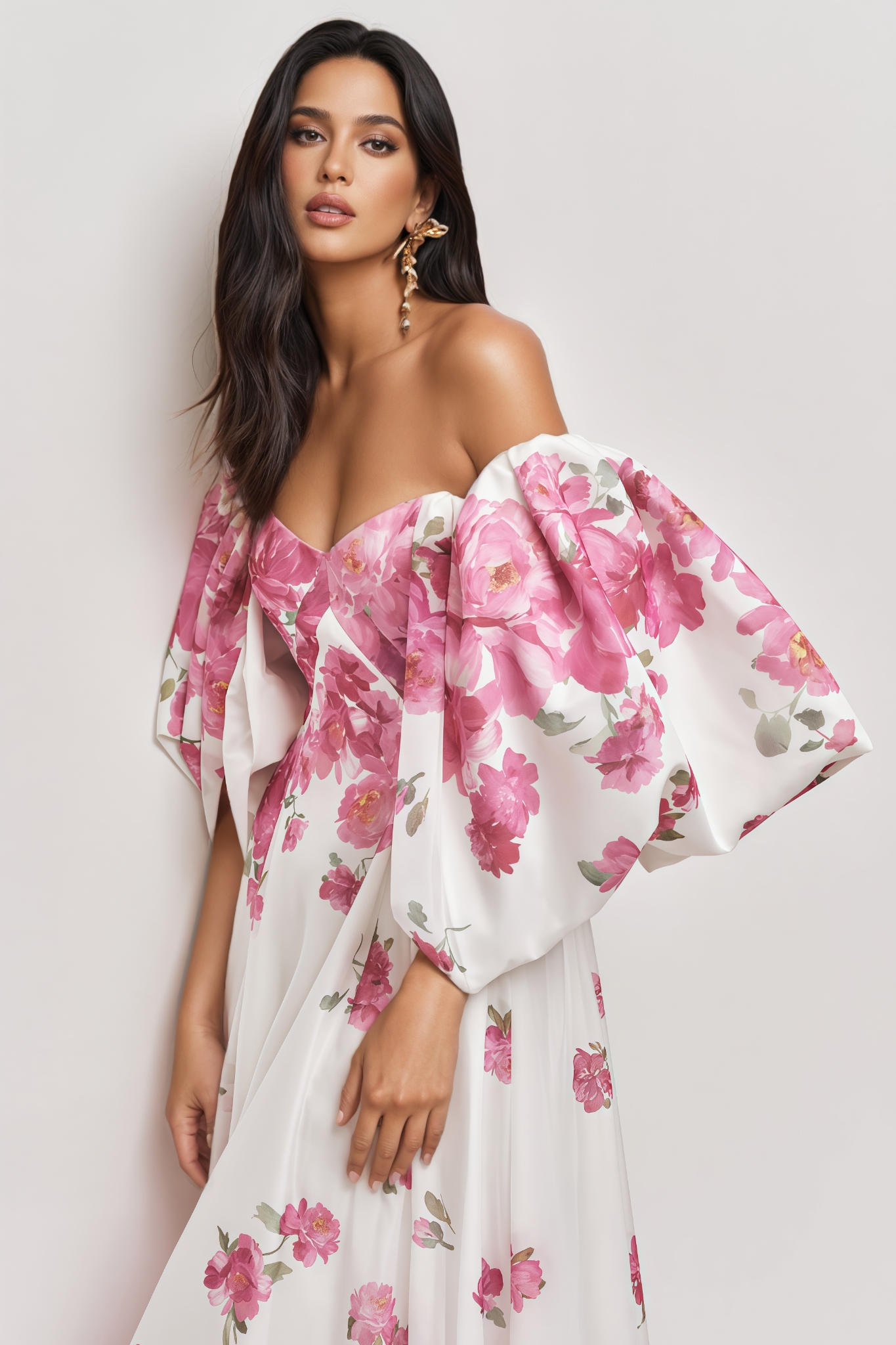 Valiyn Strapless Floral Maxi Dress