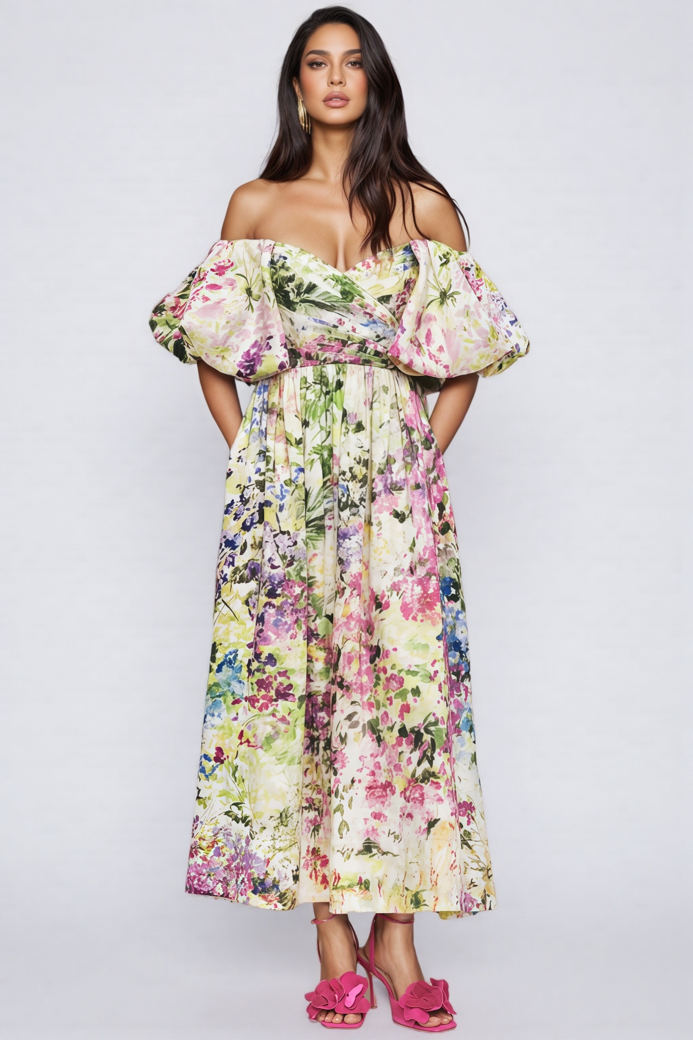 Miles Strapless Floral Maxi Dress