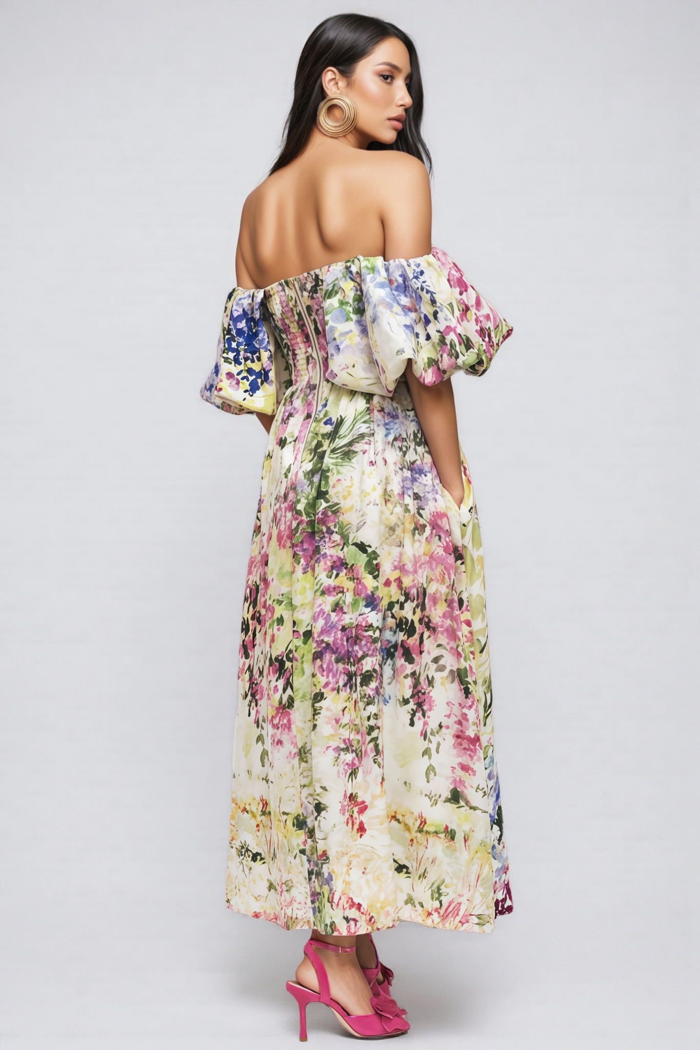Miles Strapless Floral Maxi Dress