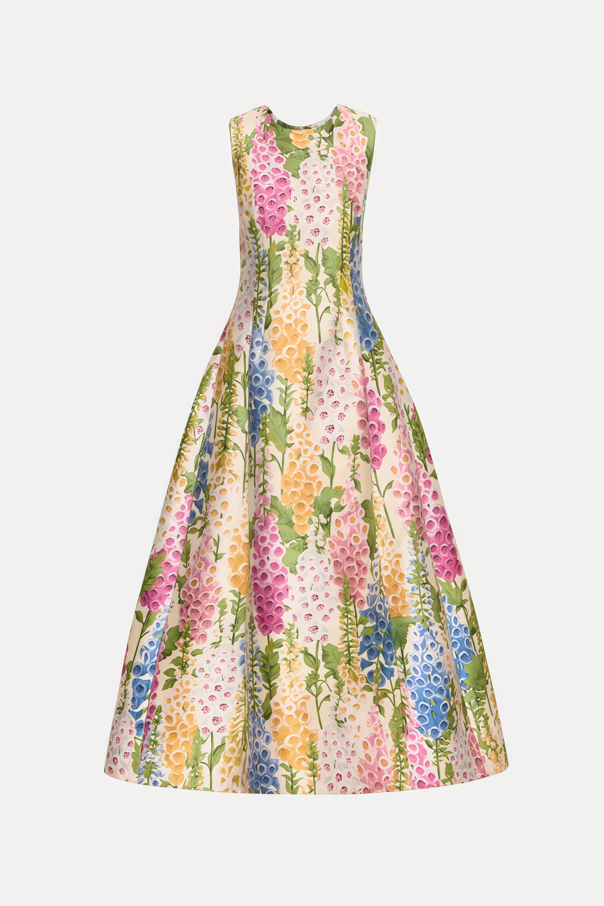 Chalnote Floral Print Sleeveless Maxi Dress