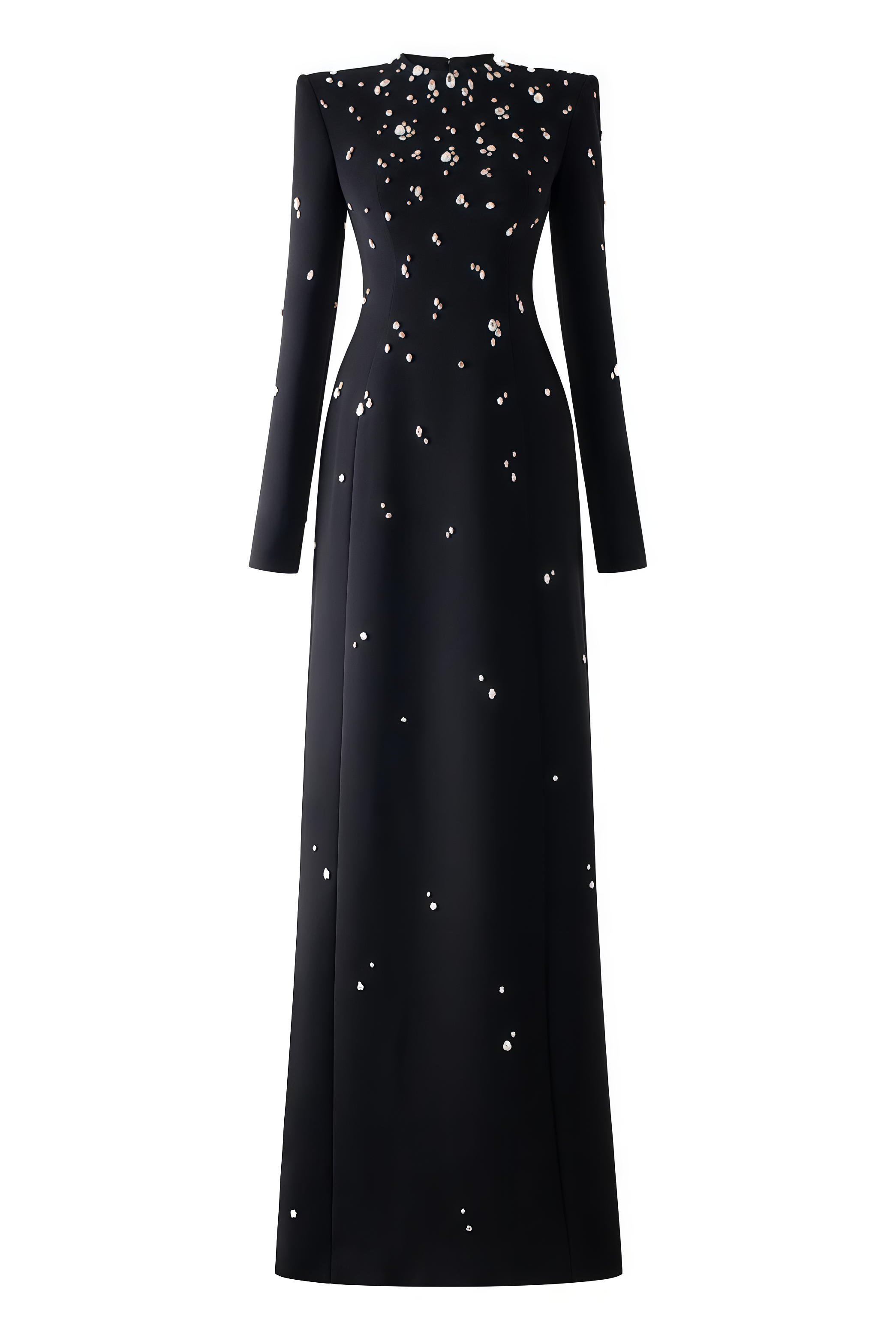 Emmi Black Beaded Rhinestone Embellished Maxi Dress