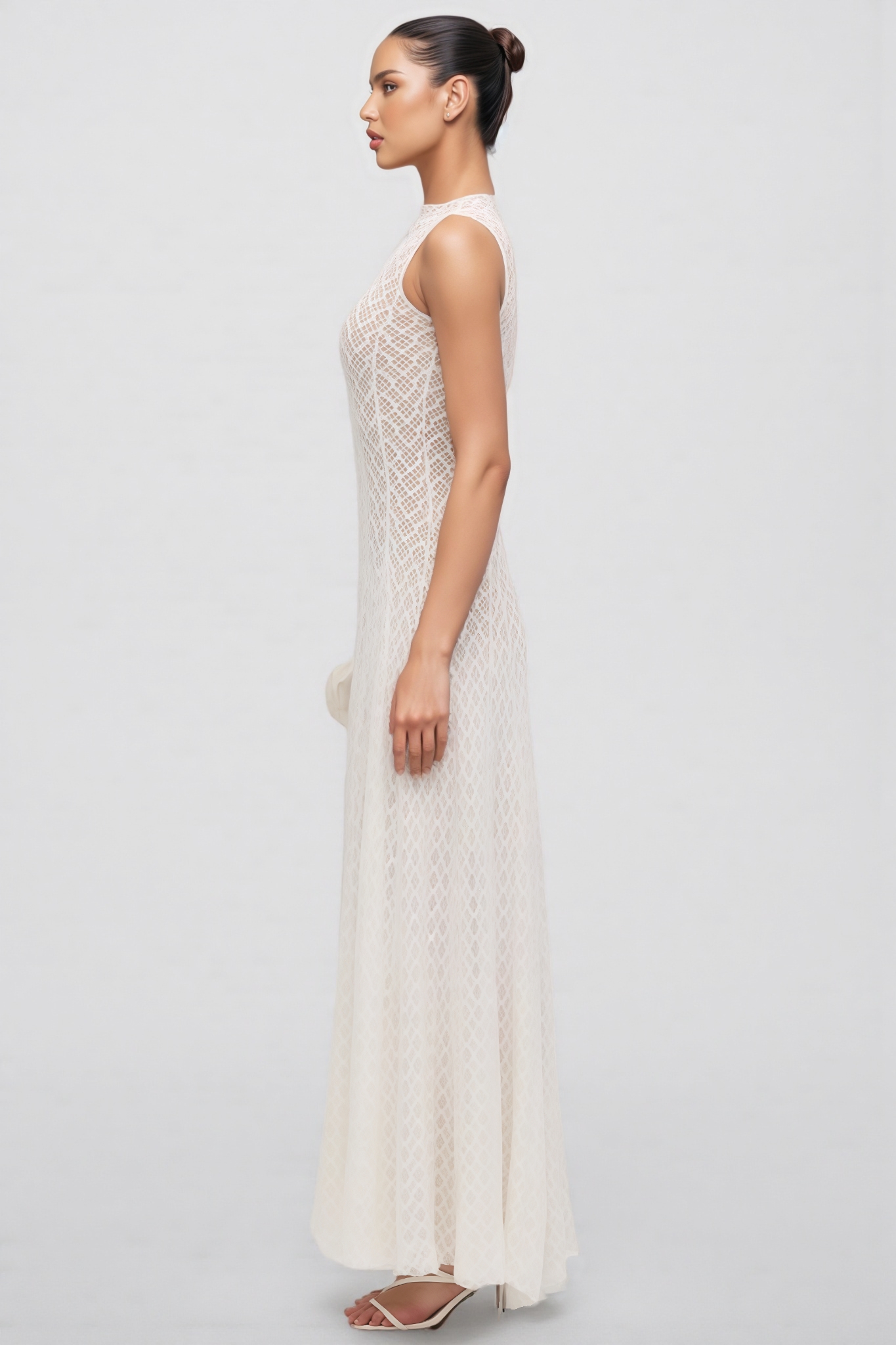 Lucas Solid Pointelle Sleeveless Maxi Dress
