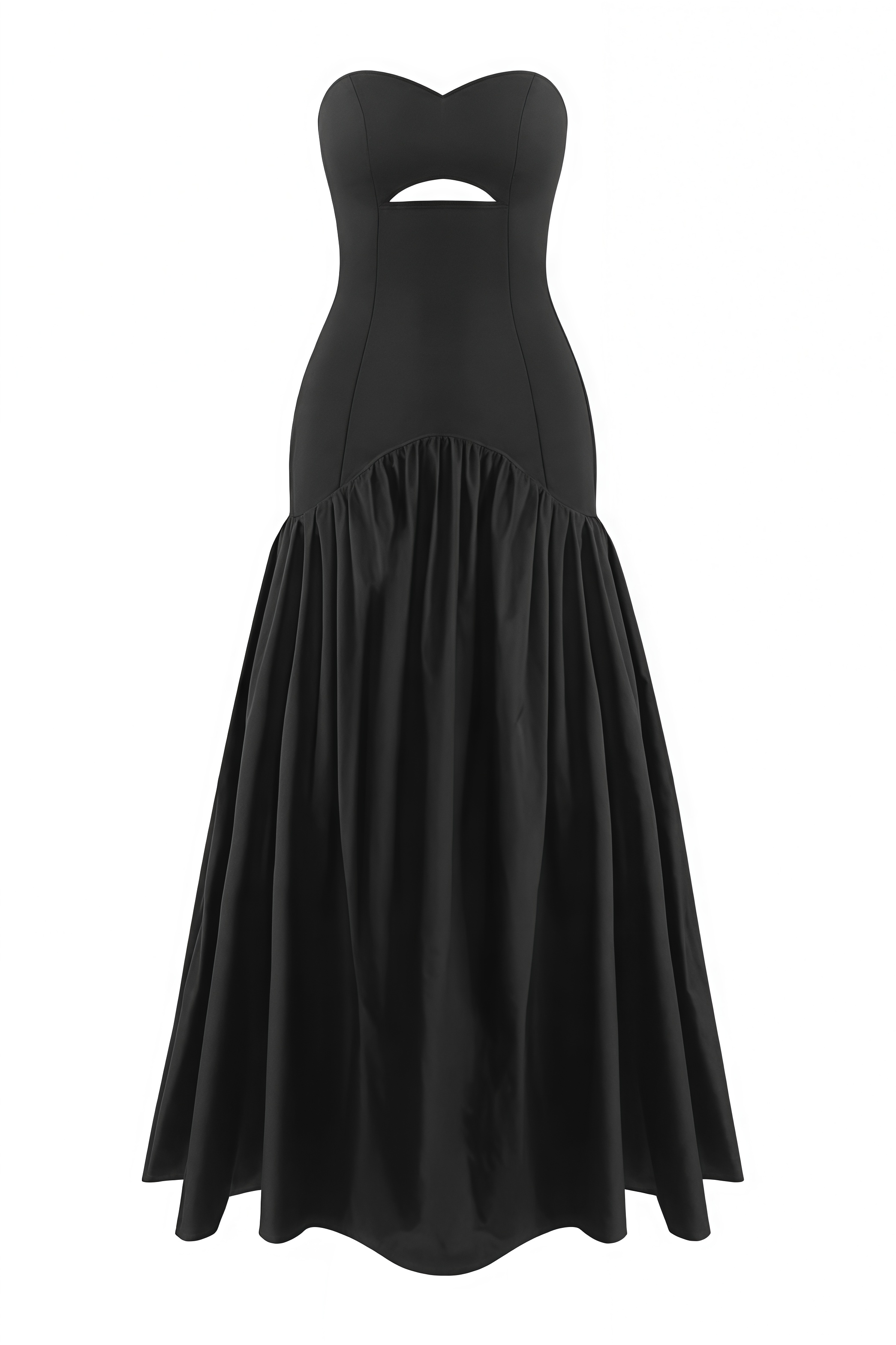 Zyriusy Black Strapless Cut Out Maxi Dress