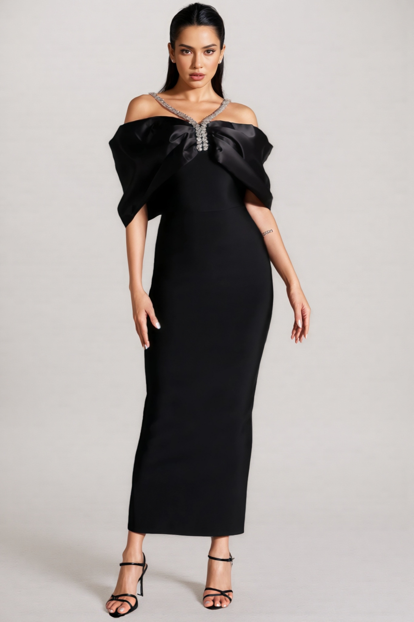 Satu One Shoulder Diamond Maxi Dress