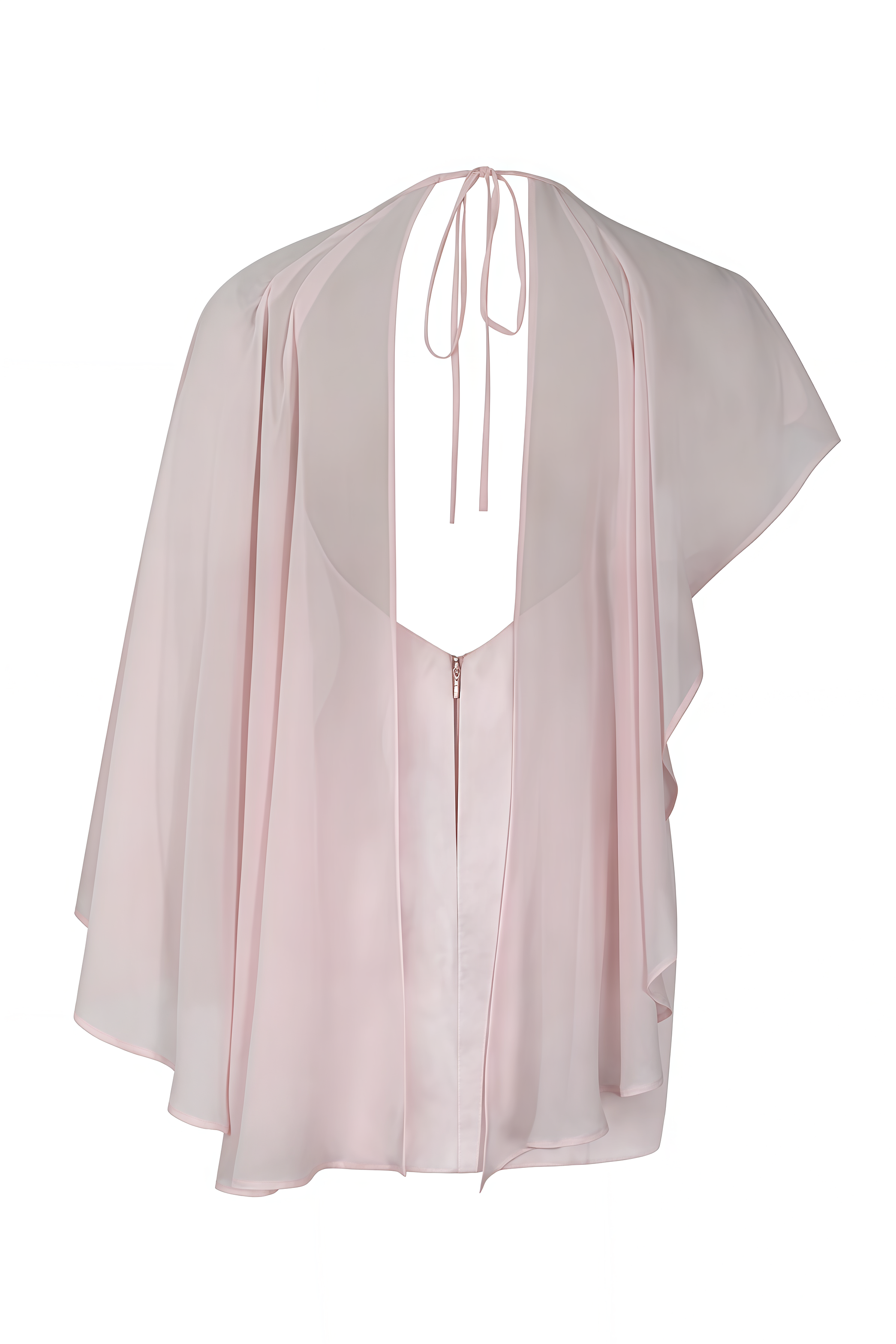Slrany Pink Asymmetrical Cape Mini Dress