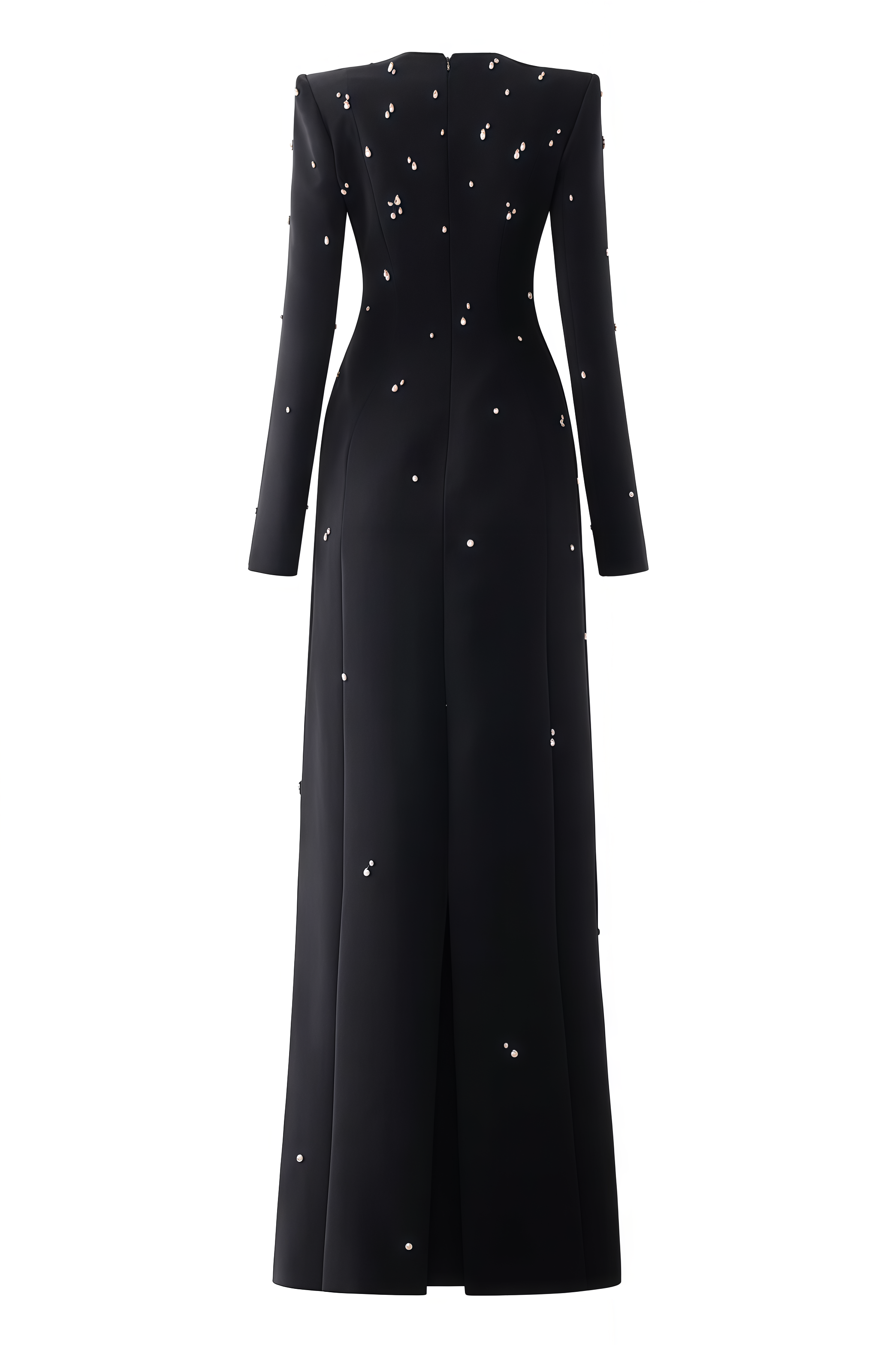 Emmi Black Beaded Rhinestone Embellished Maxi Dress